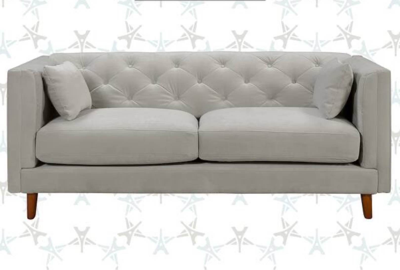 Elle Decor Celeste 74-Inch Tufted Sofa, Gray