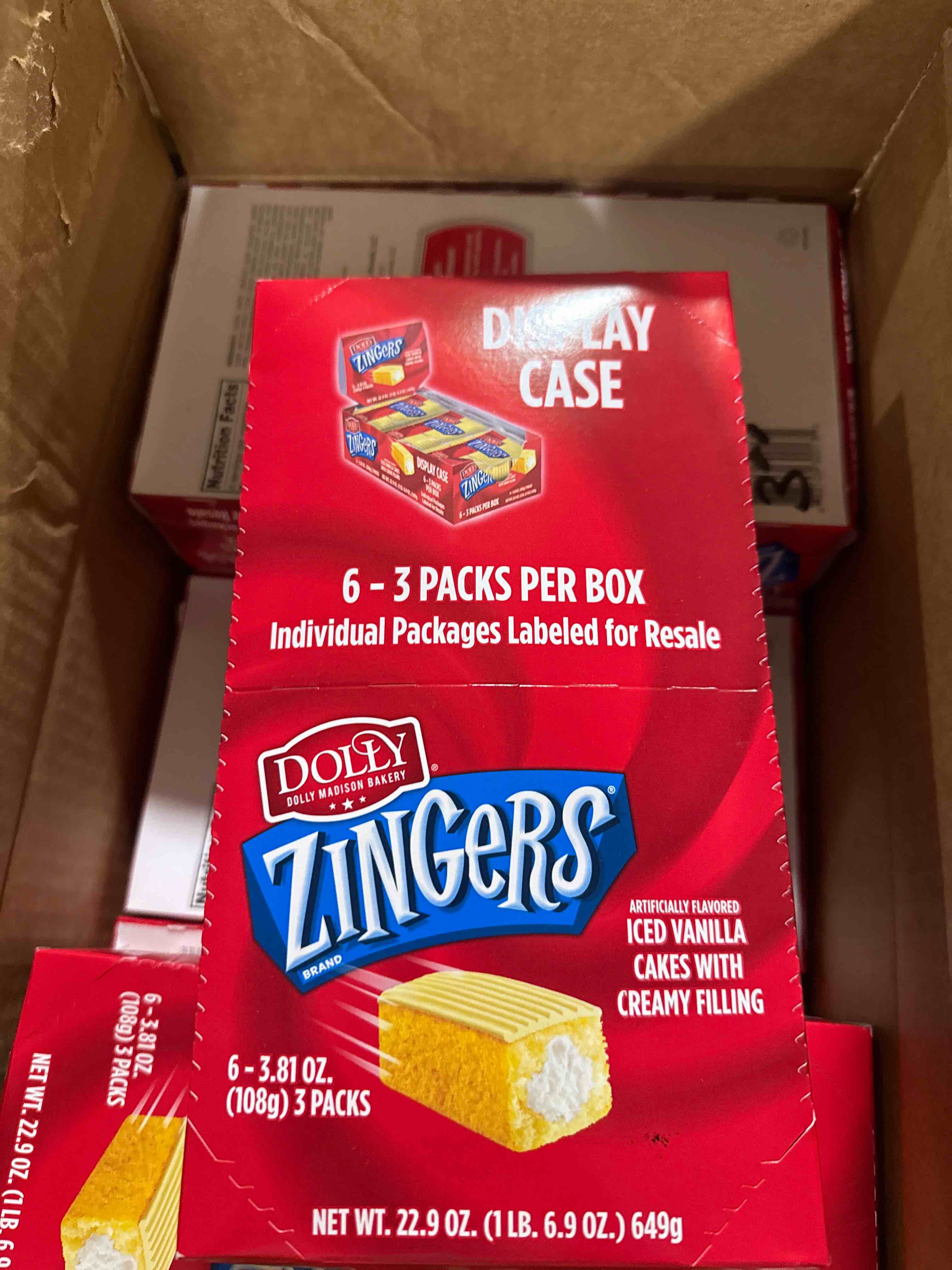 Condition photo showing Brand New for doly zingers iced vanilla cakes with creamy filling 