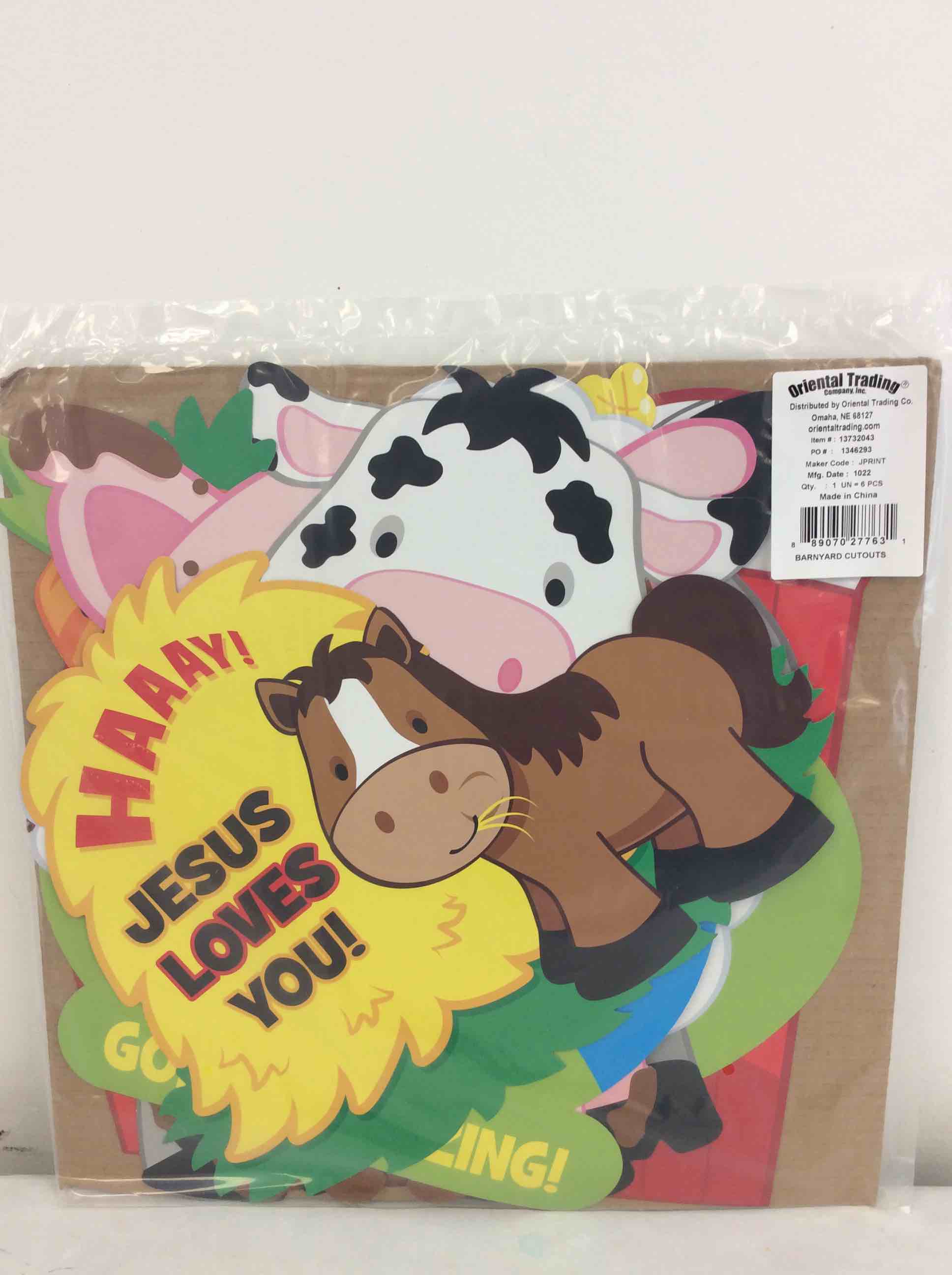 Condition photo showing New/Like New for fun express barnyard cutouts - educational and learning activities for kids - vbs vacation bible school supplies/decor- 6 pieces