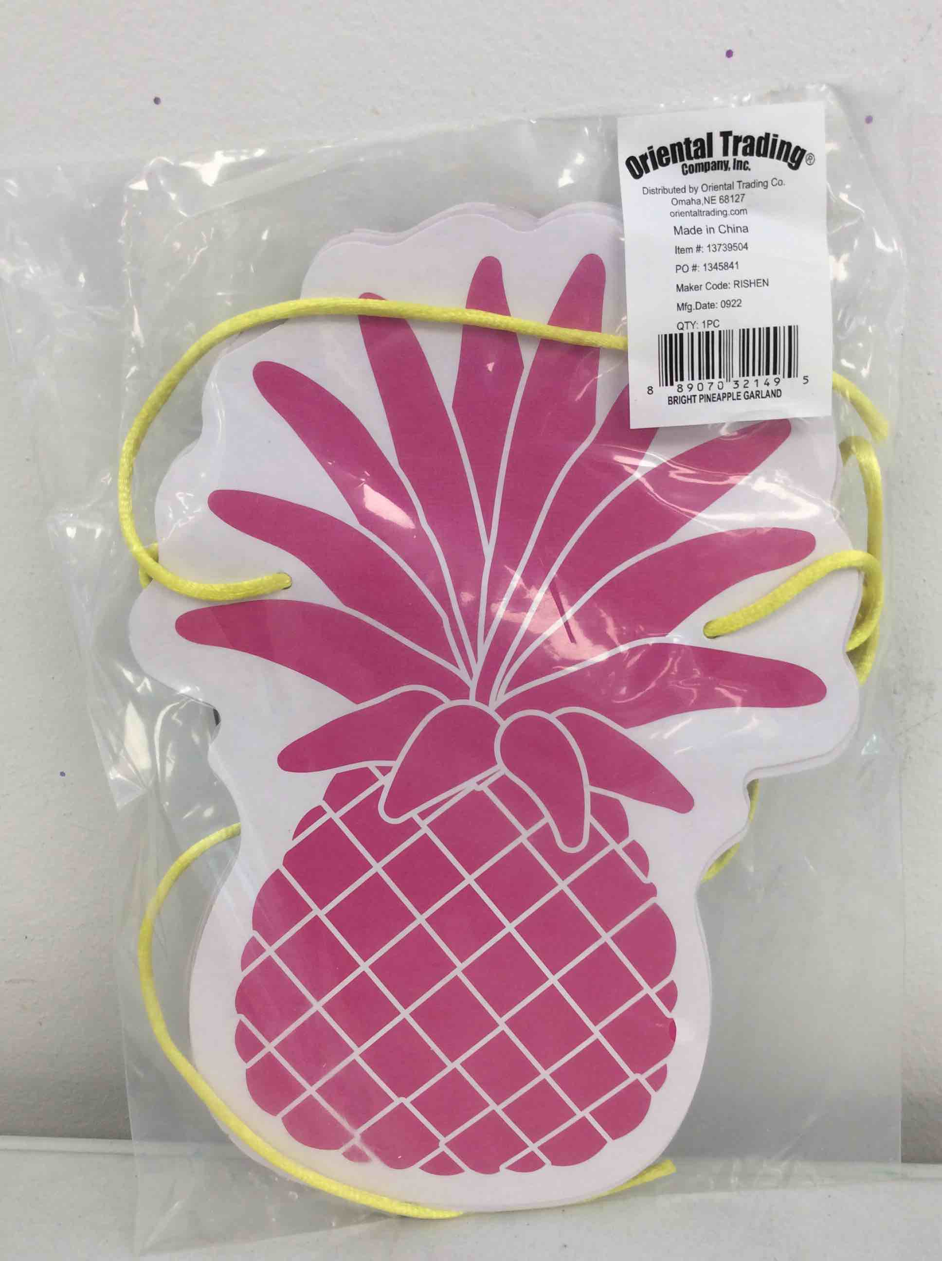 Condition photo showing New/Like New for fun express - bright pineapple garland for party - decor - hanging decor - garland - party - 1 piece