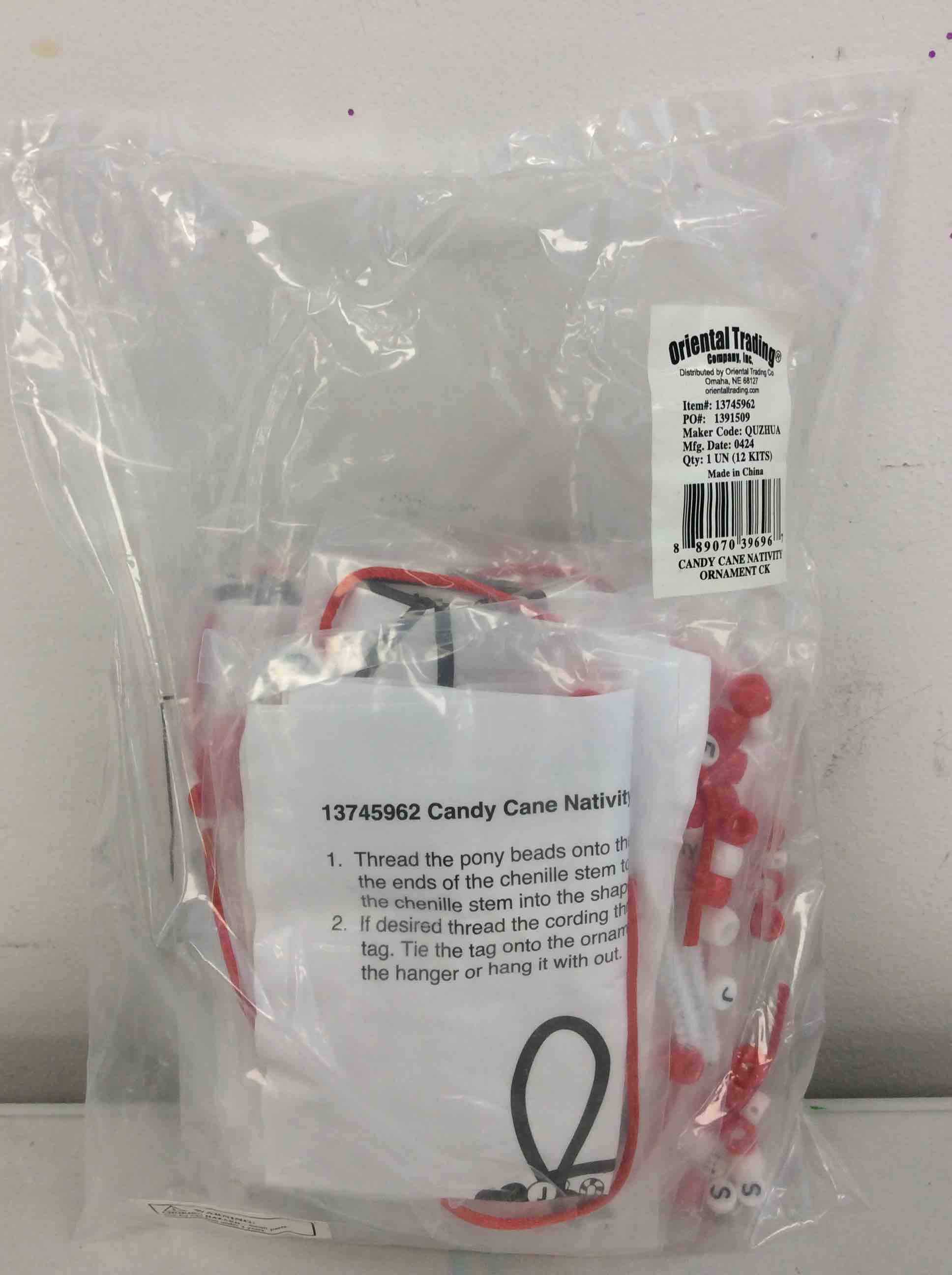 Condition photo showing New/Like New for oriental trading candy cane nativity ornament crafts 12 kits