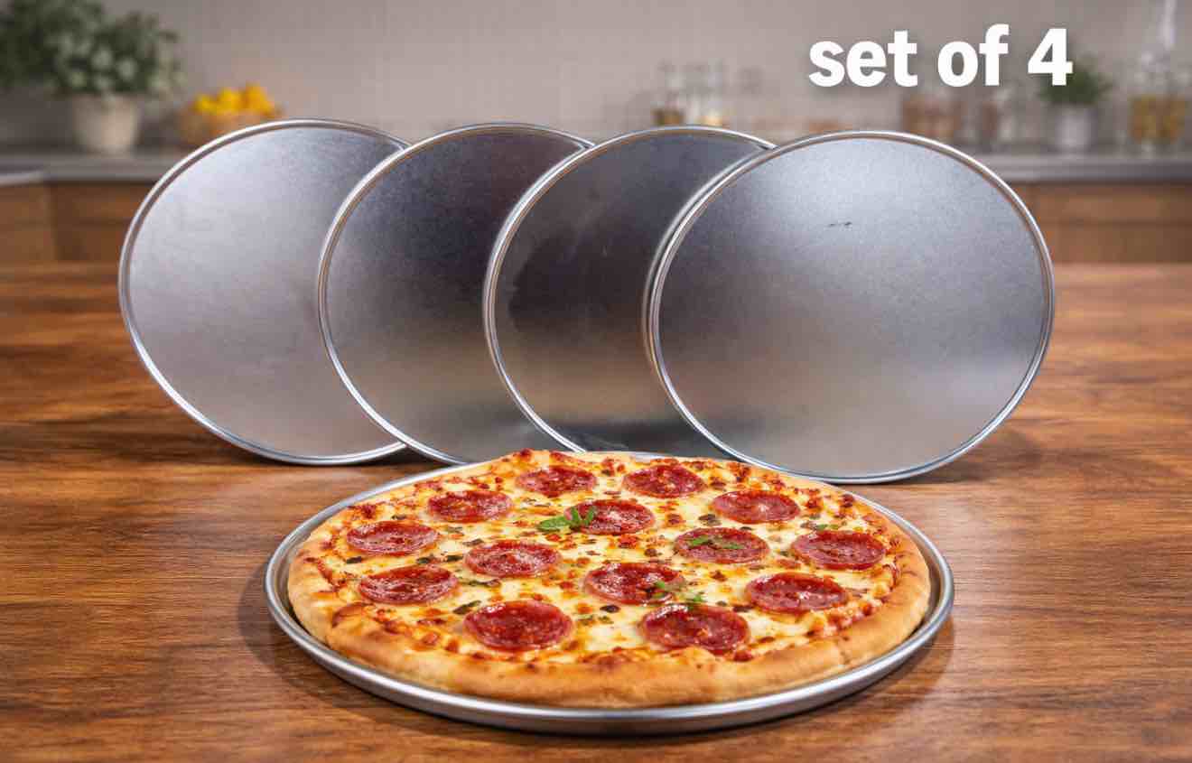 (Set of 4) 8 Inch Round Pizza Pan 
