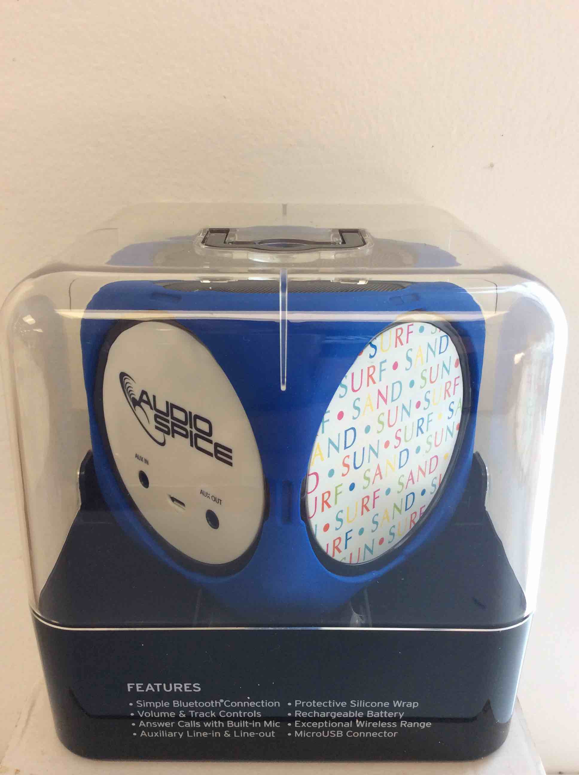 Condition photo showing New/Like New for sun sand surf mx-300 cubio bt speaker in blue