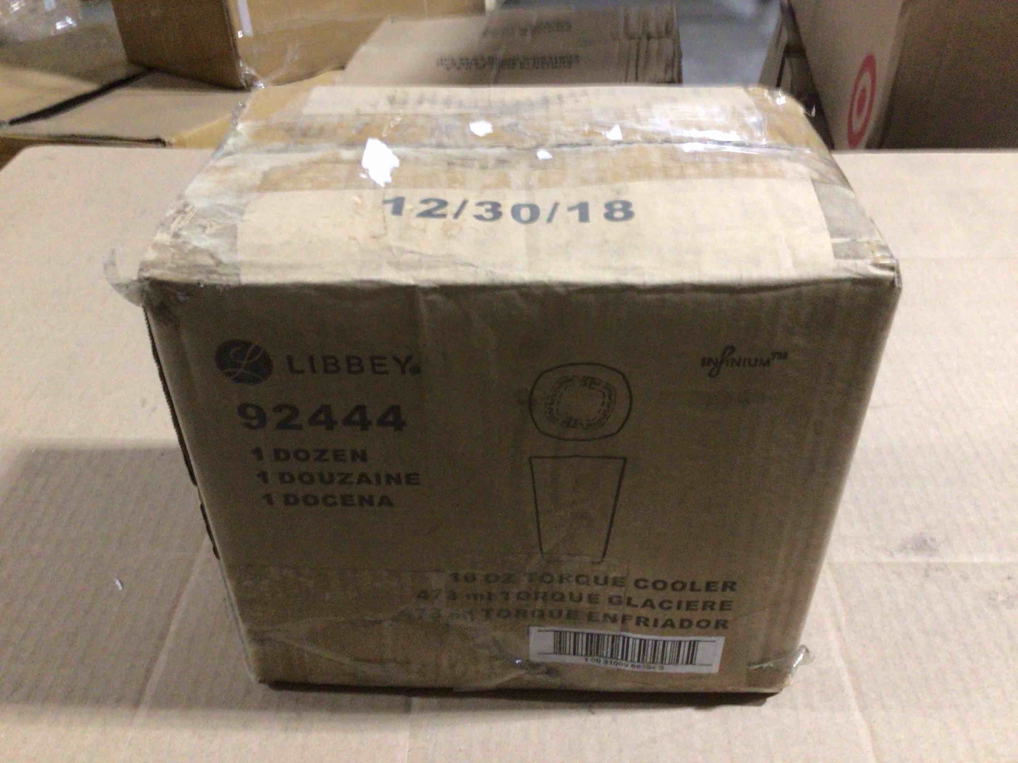 libbey torque 16 ounce cooler notch bottom glasses 