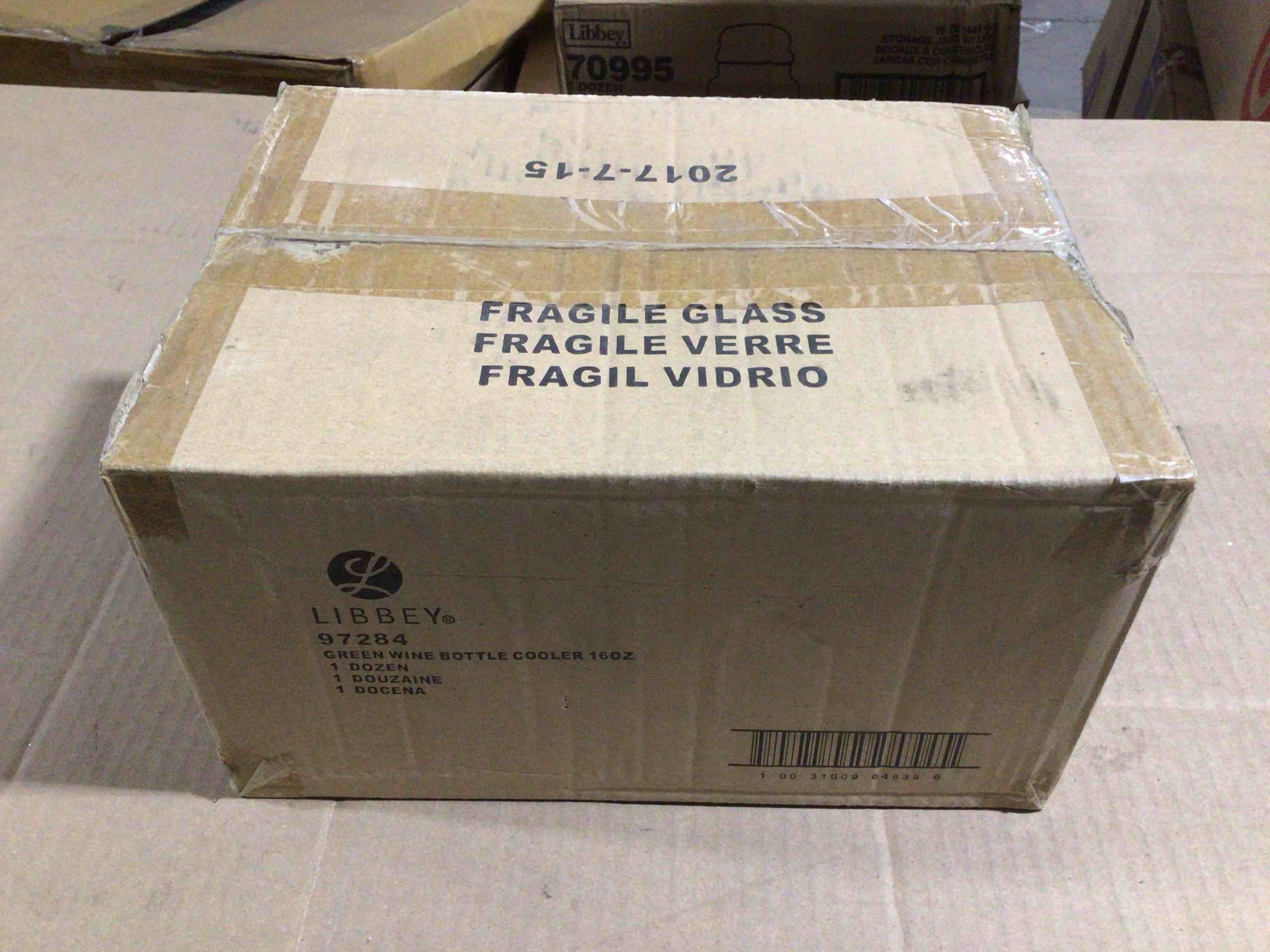 Case of 12 Libbey 16 Ounce Green Eine Bottle Coolers