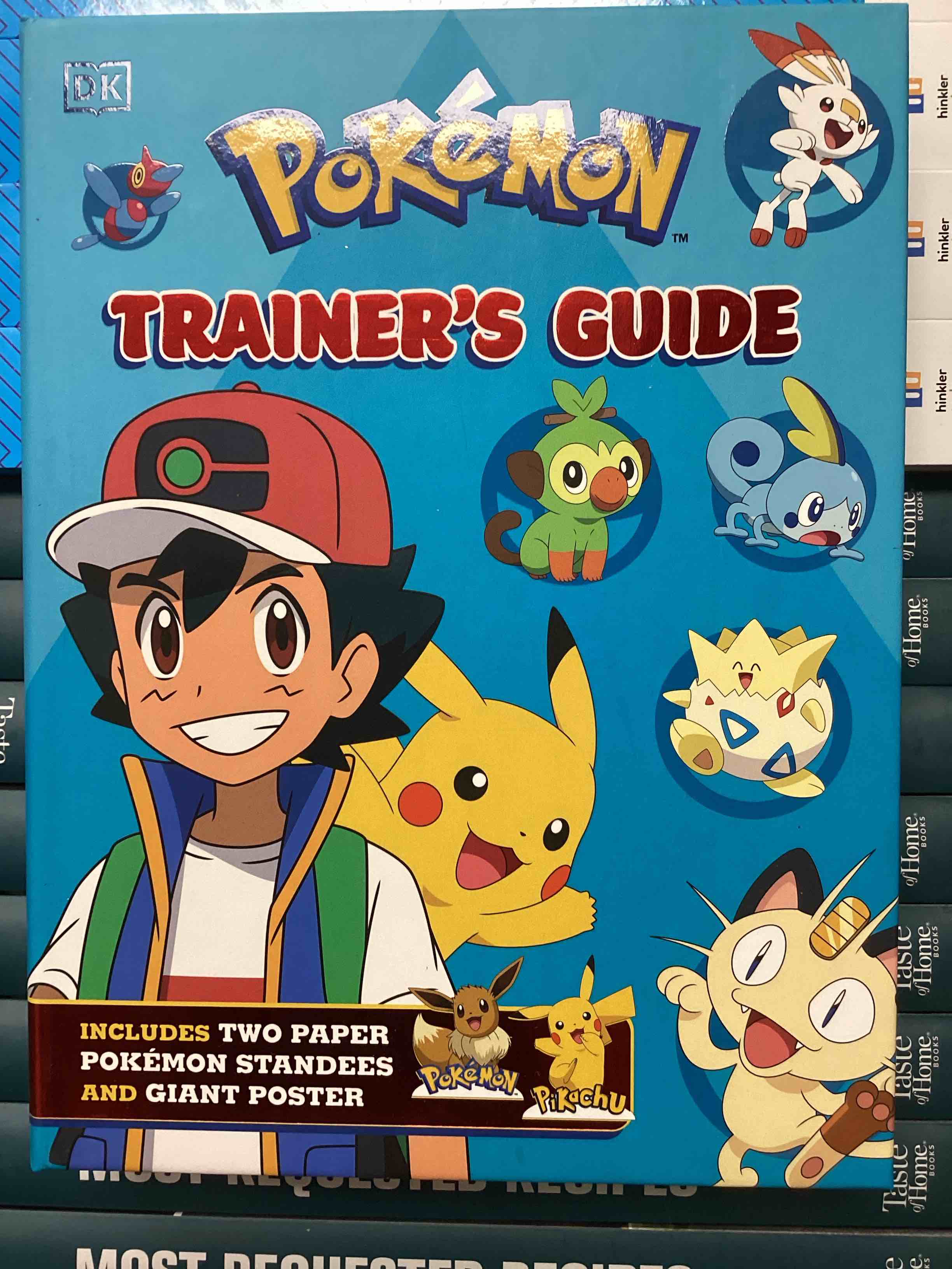 Pokemon Trainers Guide Hard Cover Book, Includes 2 Paper Pokemon Standees And Giant Poster