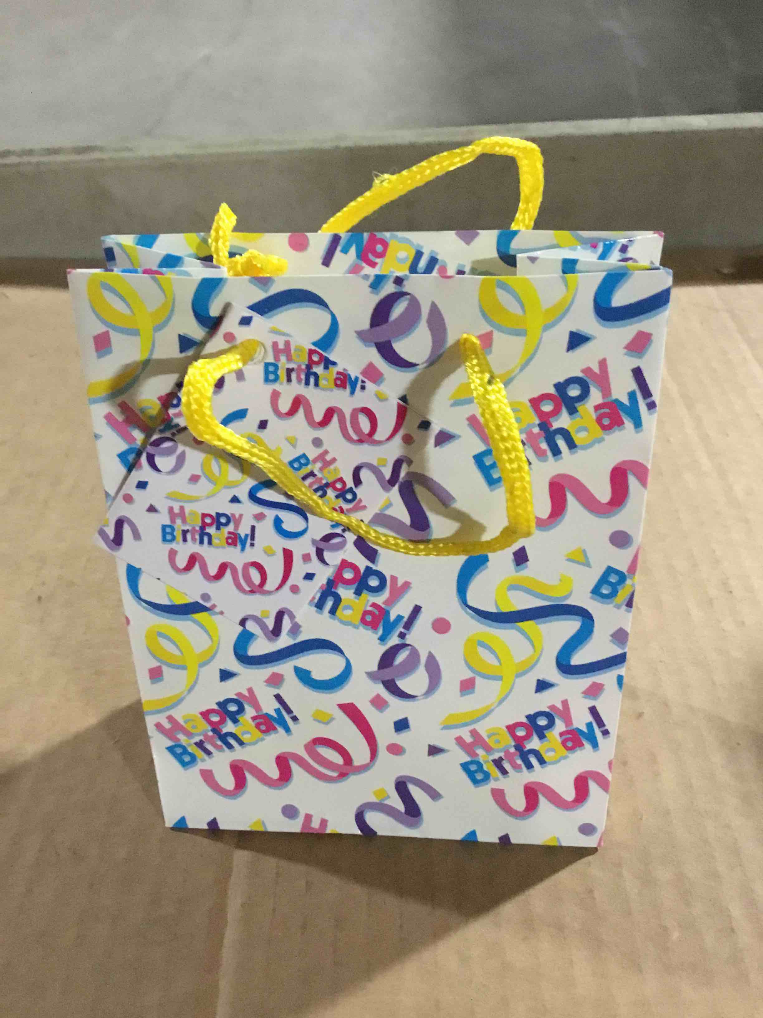 Box of 300 Small Gift Bags , Happy Birthday 