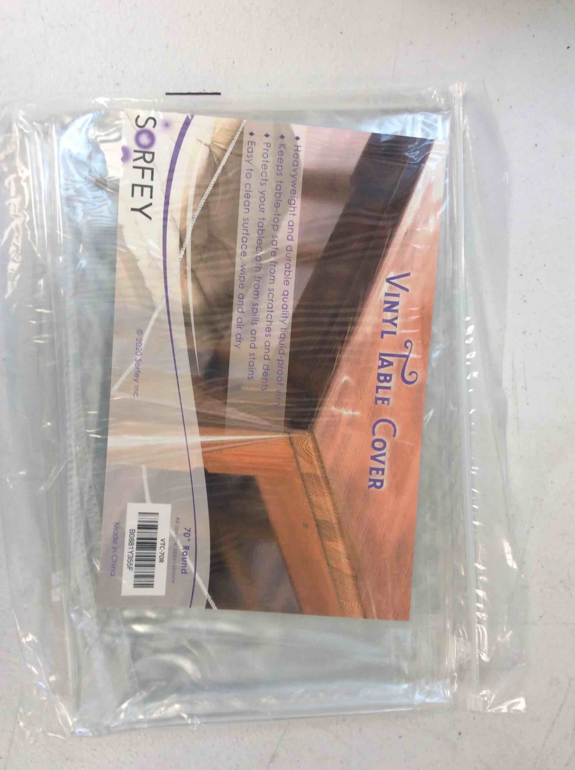 Condition photo showing New/Like New for sorfey vinyl table cover clear