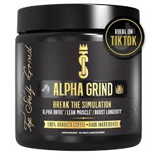 (EXP 09/2027) Grind Alpha – Instant Maca Coffee for Men + Natural Energy + Brain Booster Nootropic for Ageless Clarity, Focus | Lean Muscle Building Growth & Size, 30SV