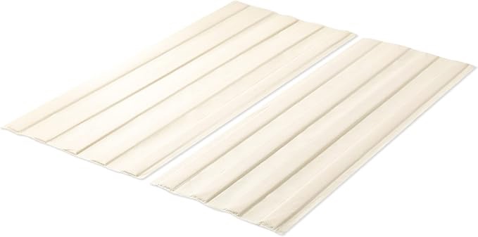 Mellow Fabric Covered Wood Slats, Bunkie Board Mattress Support, Box Spring or Bed Slat Replacement, Full, Beige