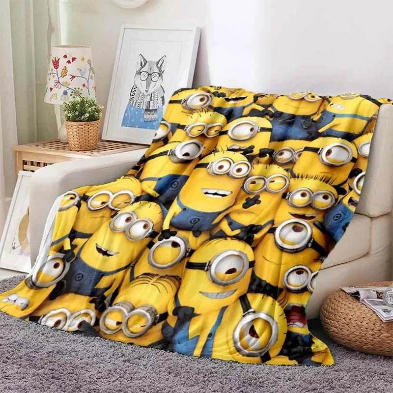 Minions Blanket, Super Soft Throw Blanket For Couch Sofa Bed, Cozy Lightweight Warm Flannel Blanket, Home Decor, Cartoon Gifts For Boys Girls Kids Teens