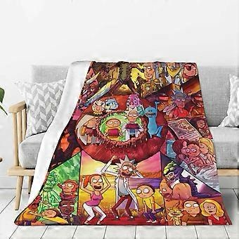 Rick And Morty Cartoon Flannel Throw Blanket All Seasons Lightweight Blanket, 50” x 40”