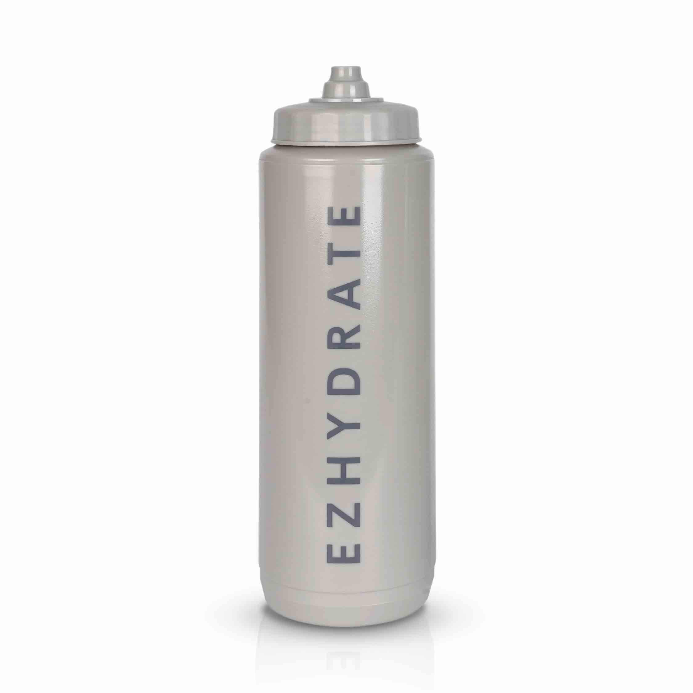 1 Pack Grey 32oz Squeeze Water Bottles - Sports Water Bottles For Football, Hockey, Athletics - Reusable Squirt Bottle Set, BPA-Free, Perfect for Gym, Travel, Bike & Cycling Water Bottle