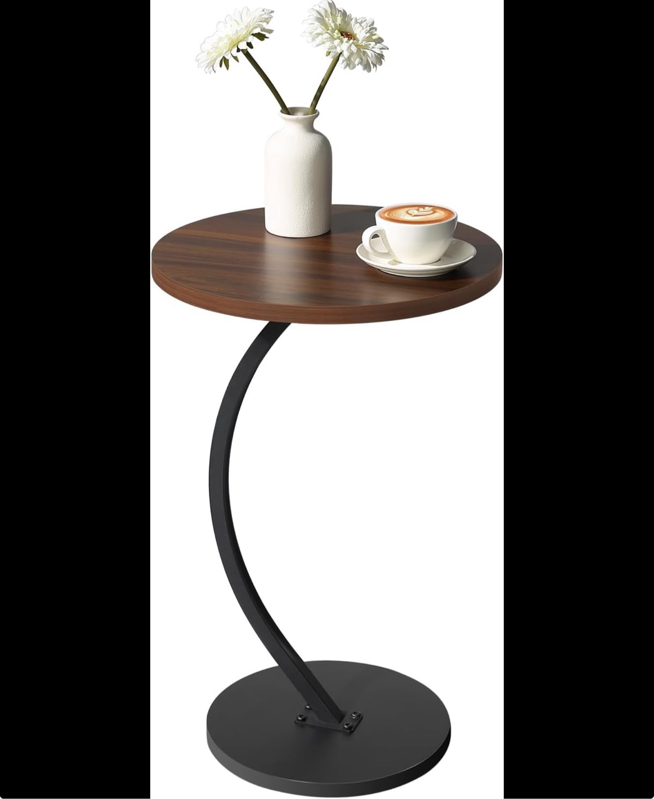 Side Table,Small Round End Table,Coffee Table,Nightstand Table,Sofa Table for Small Spaces, Living Room,Bedroom,Rustic Brown