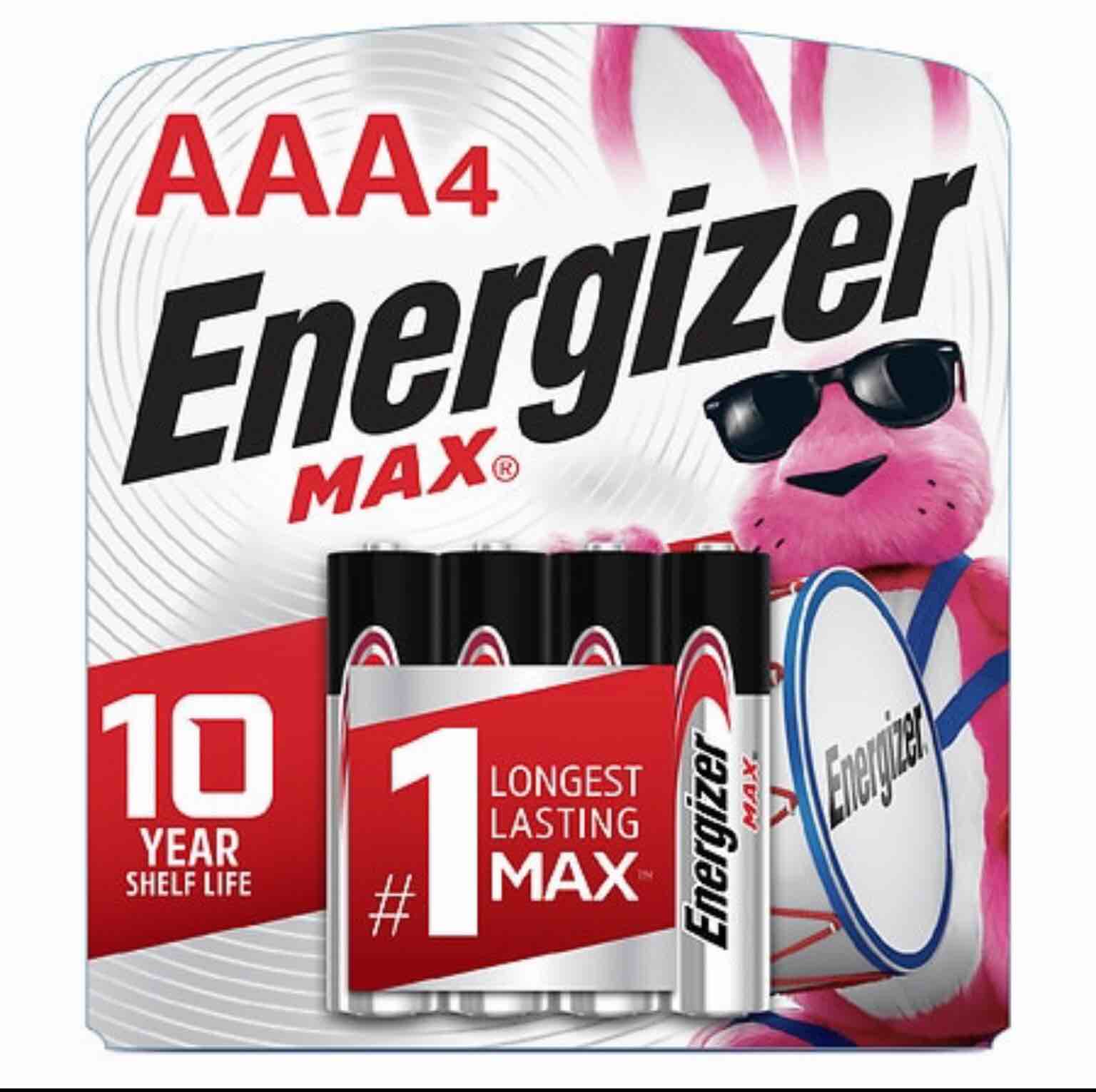 Energizer MAX AAA Alkaline Batteries Pack Of 4.