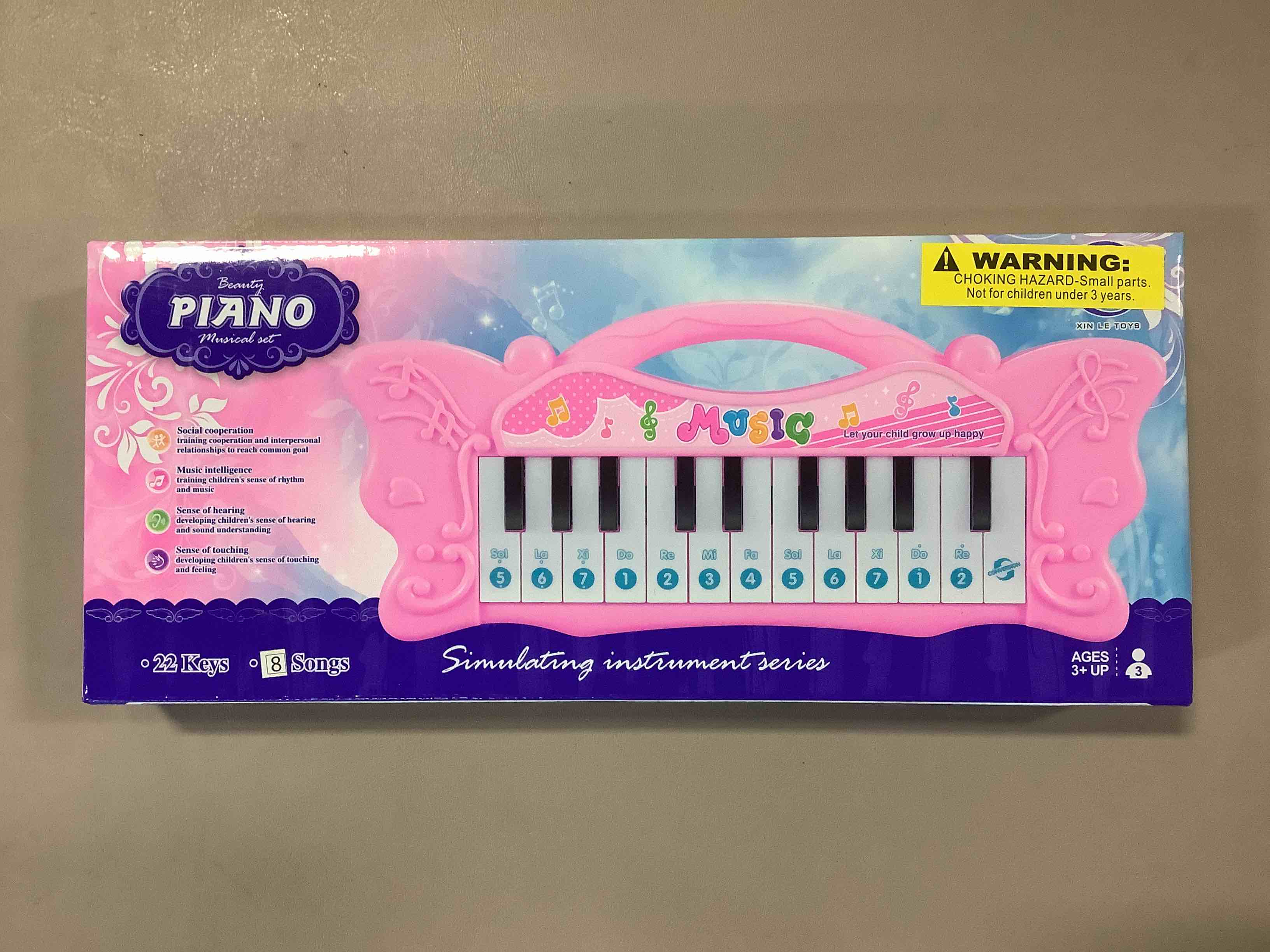 Beauty Piano Musical Set For Ages 3+, 22 Keys, 8 Songs