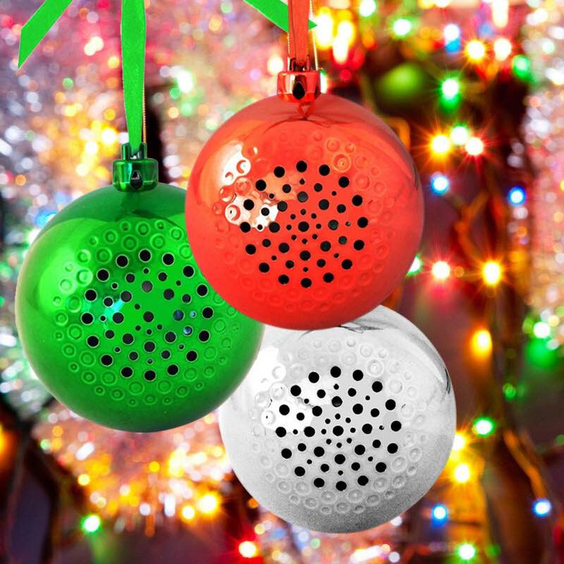 Wireless Music Speaker Holiday Tree Ornament Red