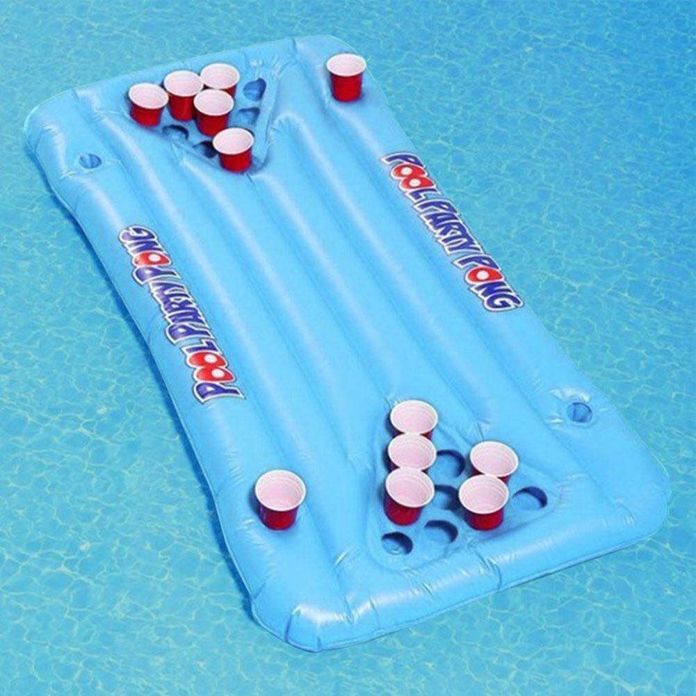 Inflatable Swimming Pool Party Beer Pong Table Pool Float with Holes