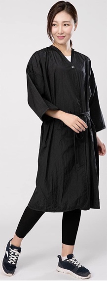 Salon Client Gown Robes Cape - Hair Salon Smock for Clients with Snap Closure - Black Nylon 