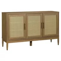 better homes & gardens springwood caning sideboard, light honey finish- durable & sturdy