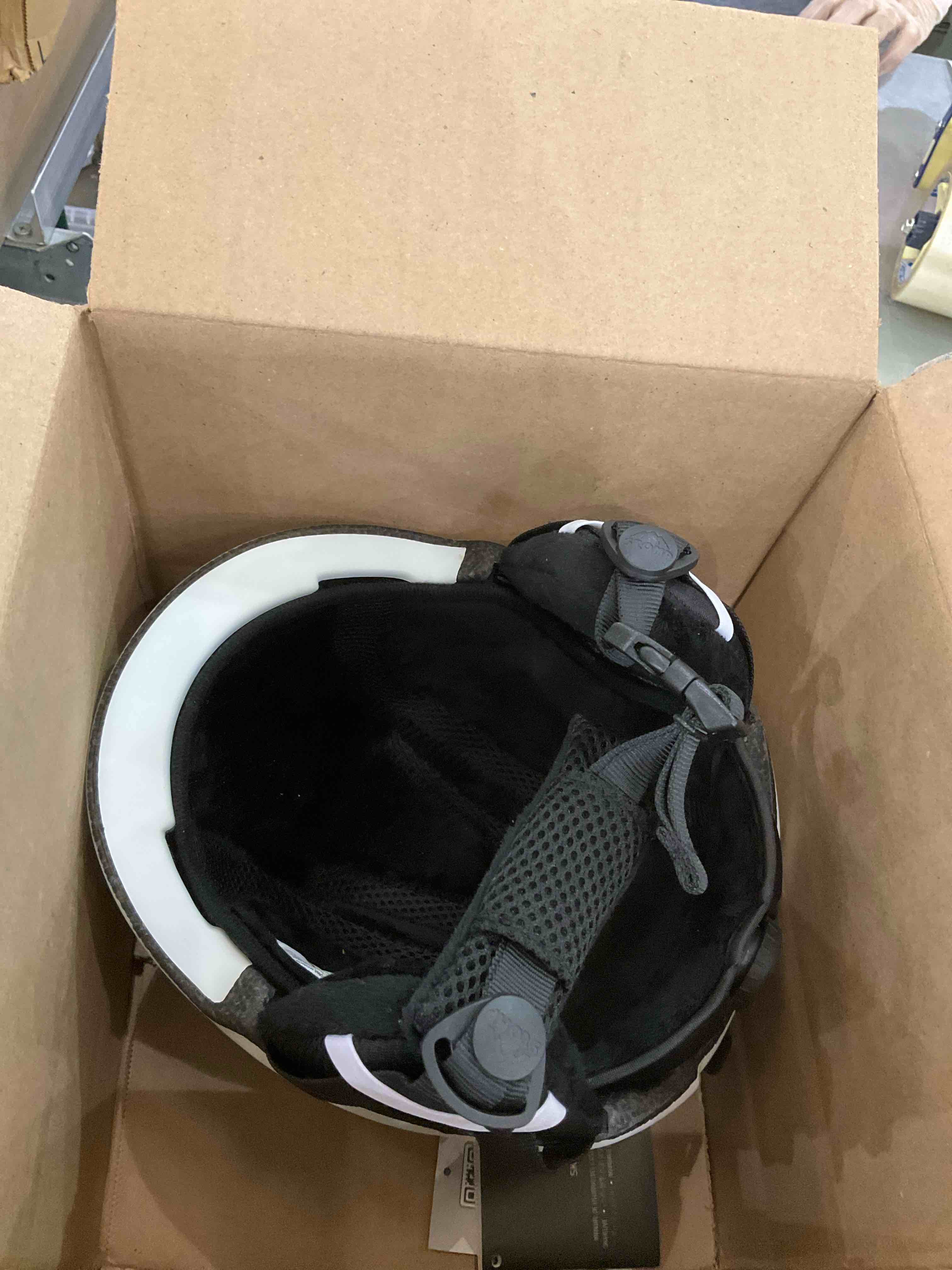 Condition photo showing Open Box for stomp ski & snowboarding snow sports helmet for men & women with removable & washable liner and ear pads, ce & astm certified (matte white, small)