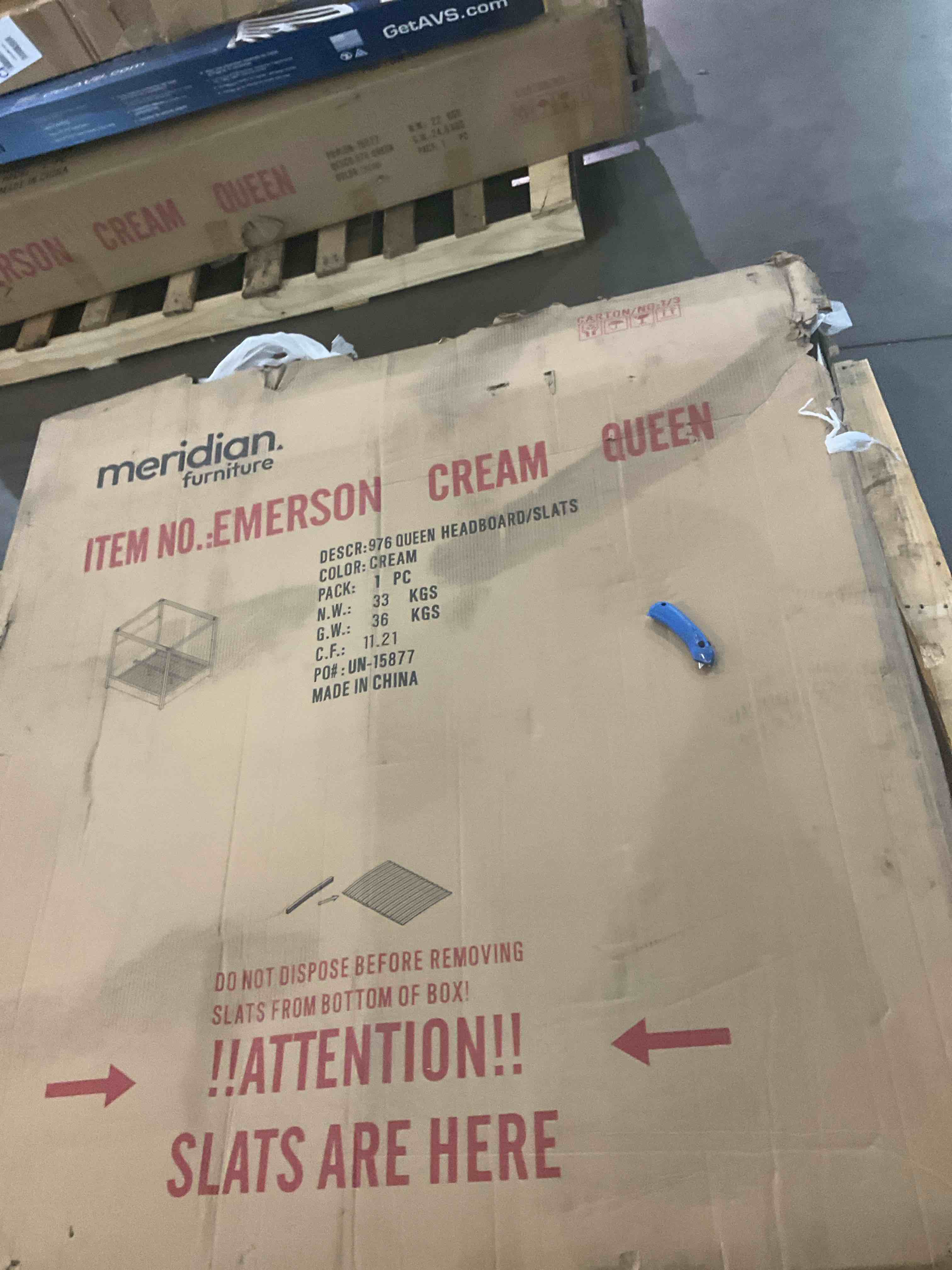 Meridian Furniture Emerson headboard. cream color