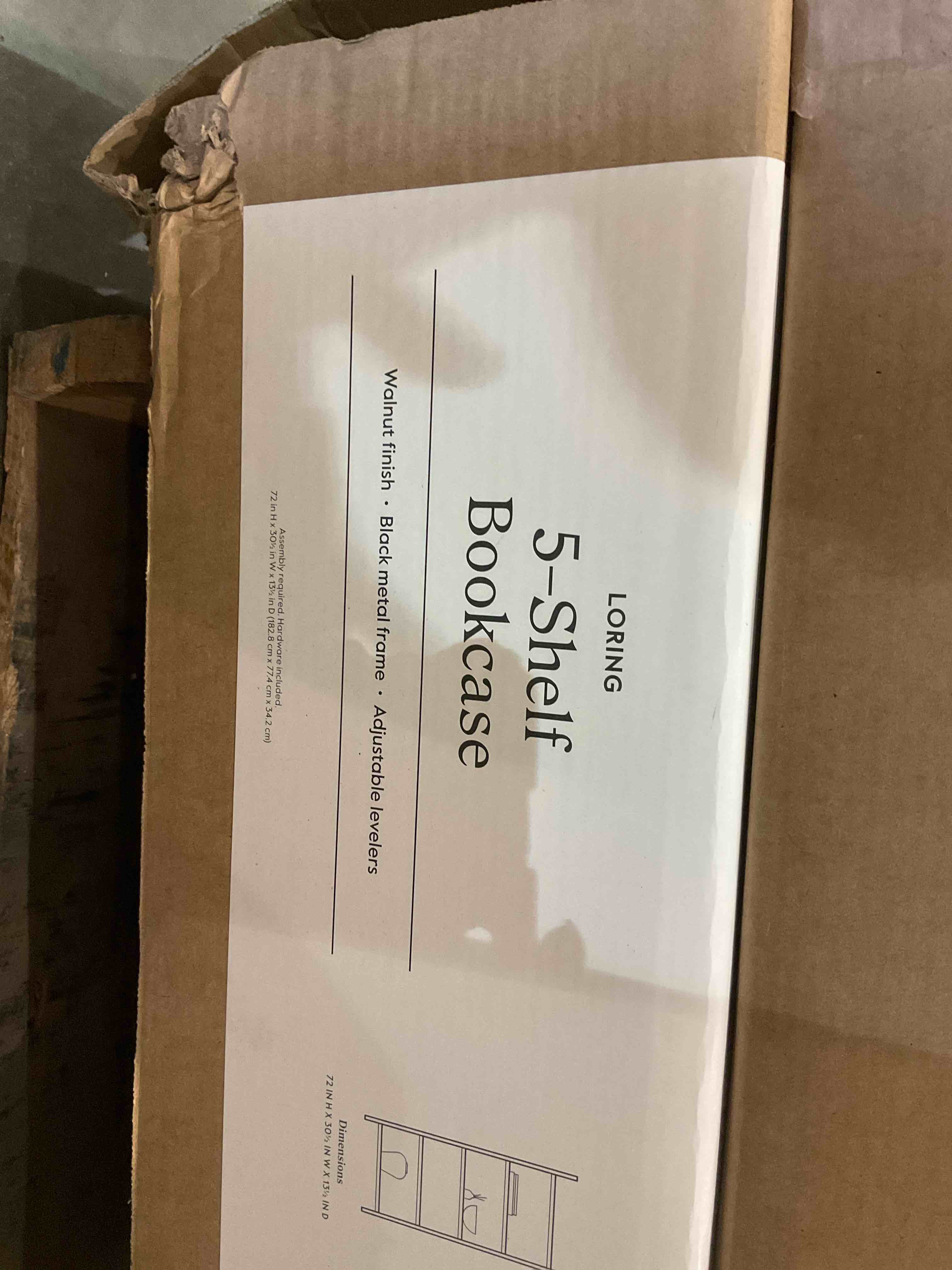 loring 5 shelf bookcase 