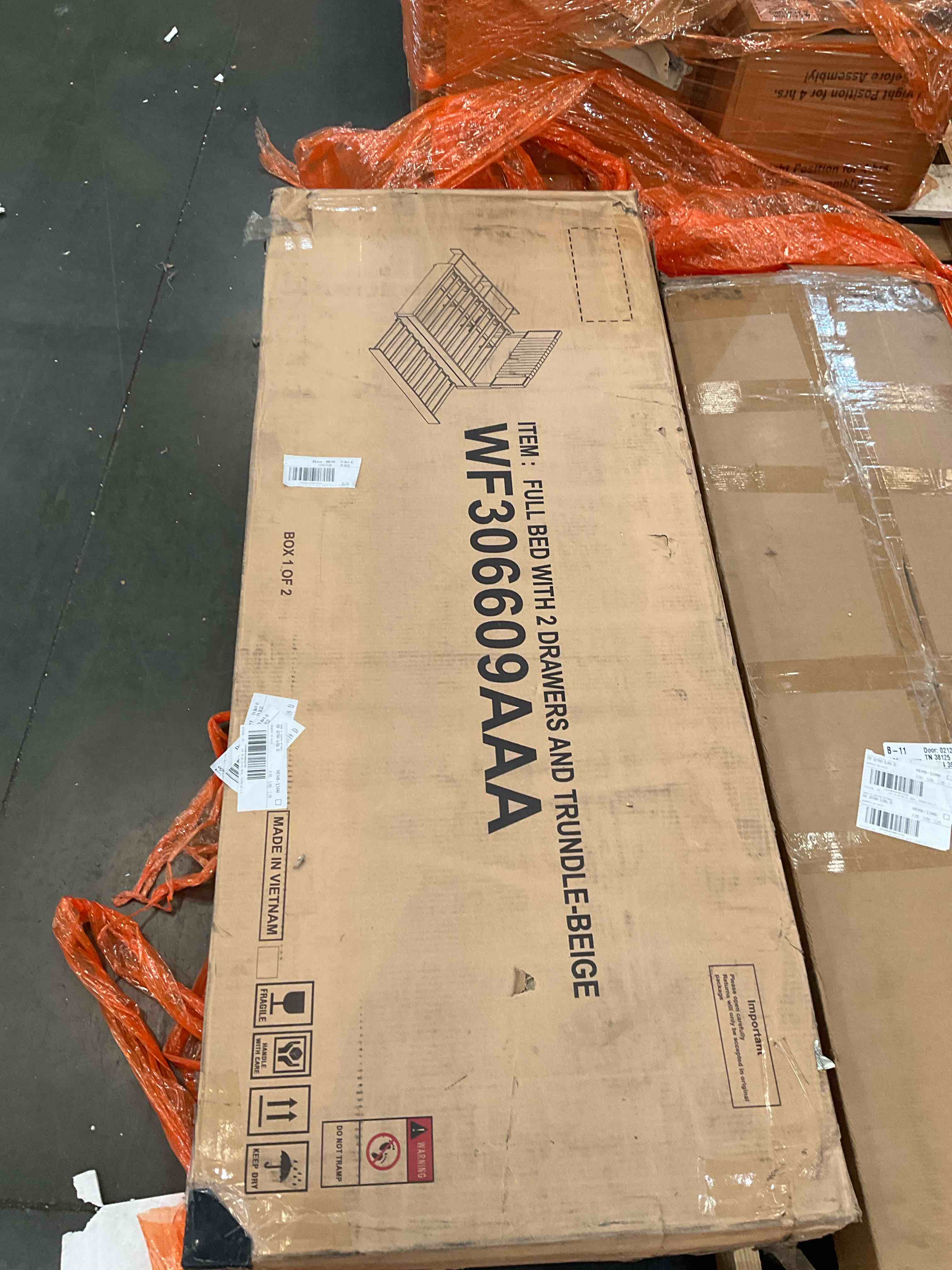 Full Size Bed Frame with Trundle and 2 Storage Drawers,Solid Wood Trundle Bed Full Size, Platform Bed Full for Kids, Teens, Adults, White