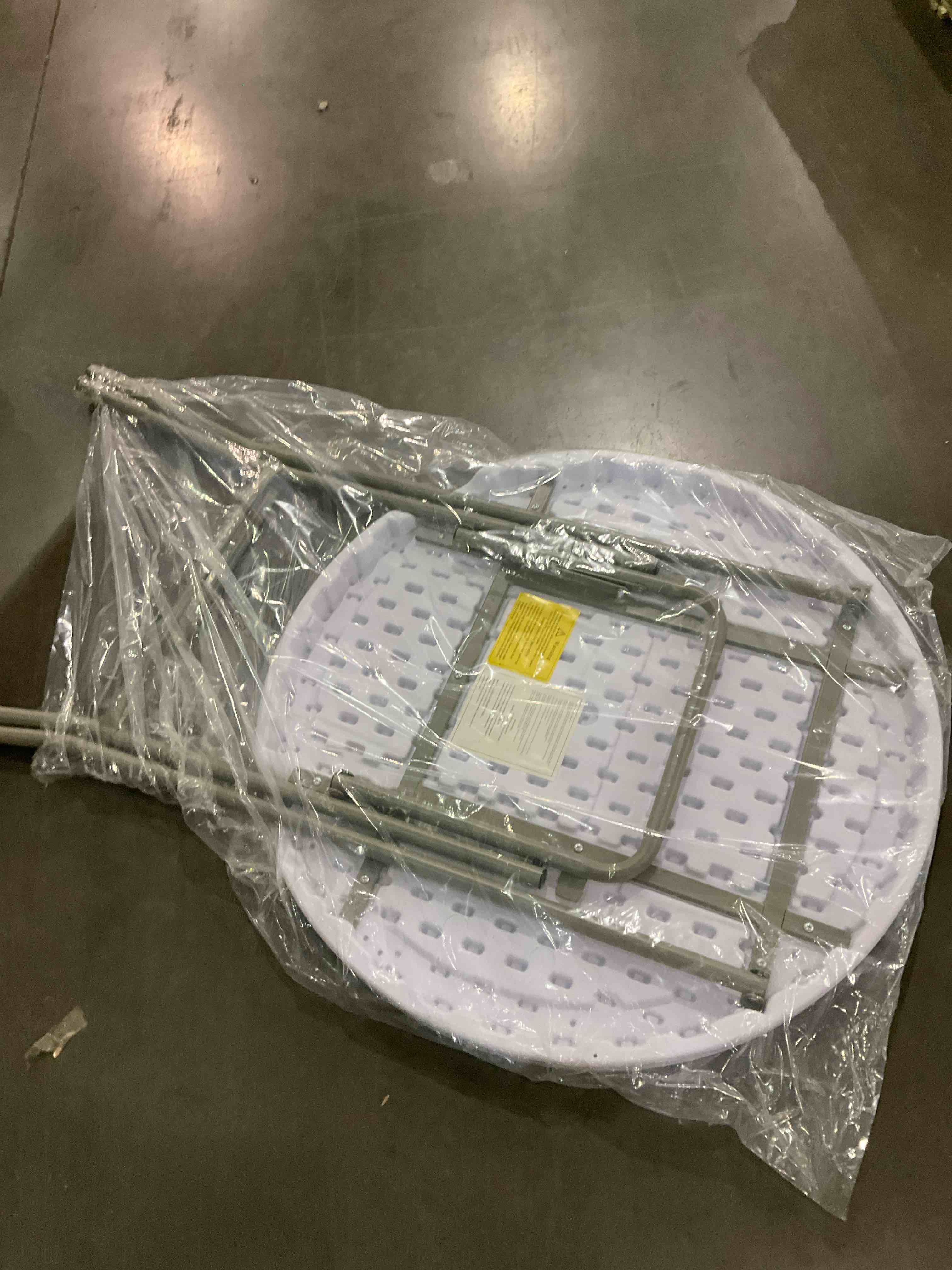 Flash Furniture Kathryn 2.63' Round Folding Bar Height Table for Parties and Commercial Events, Indoor/Outdoor Plastic Bar Height Folding Table, White