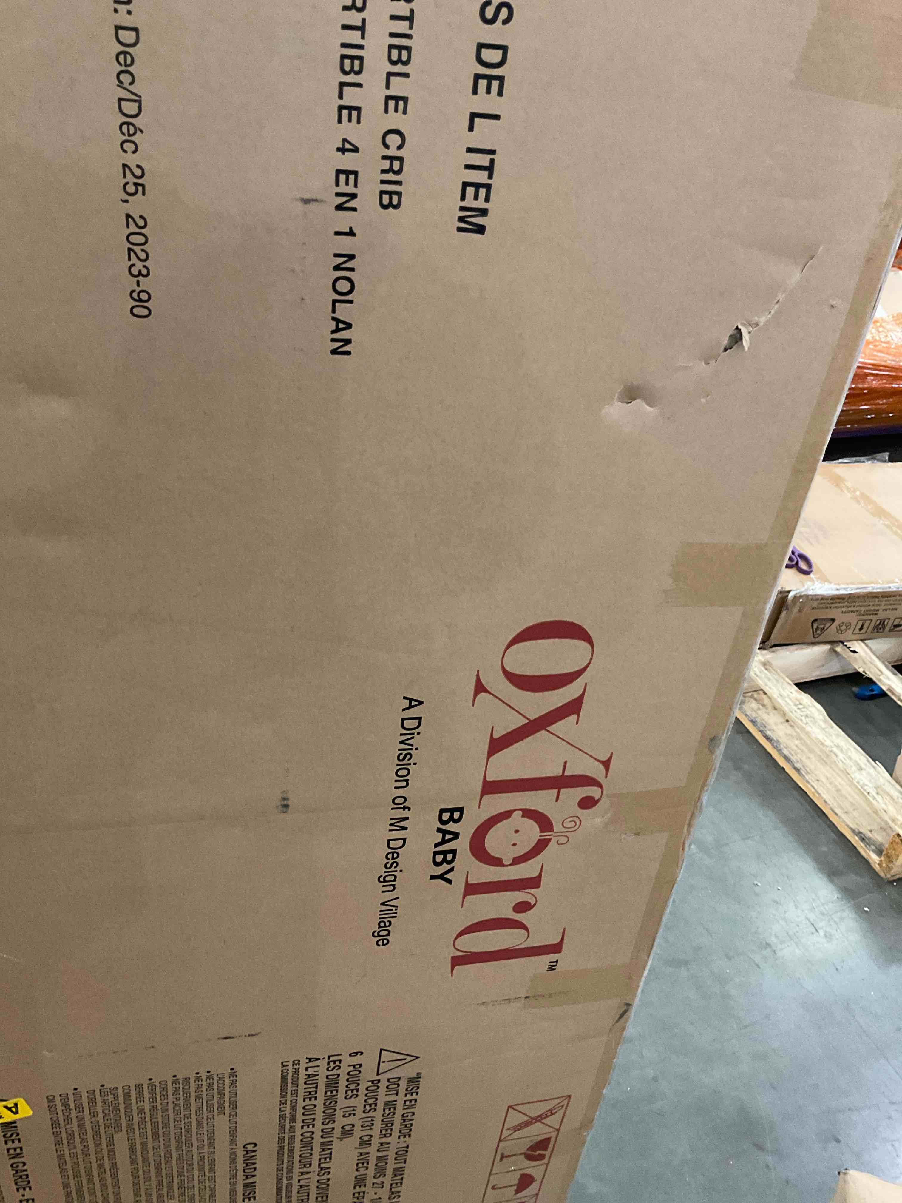 Oxford Baby Nolan 4-in-1 Convertible Baby Crib, Snow White, GreenGuard Gold Certified