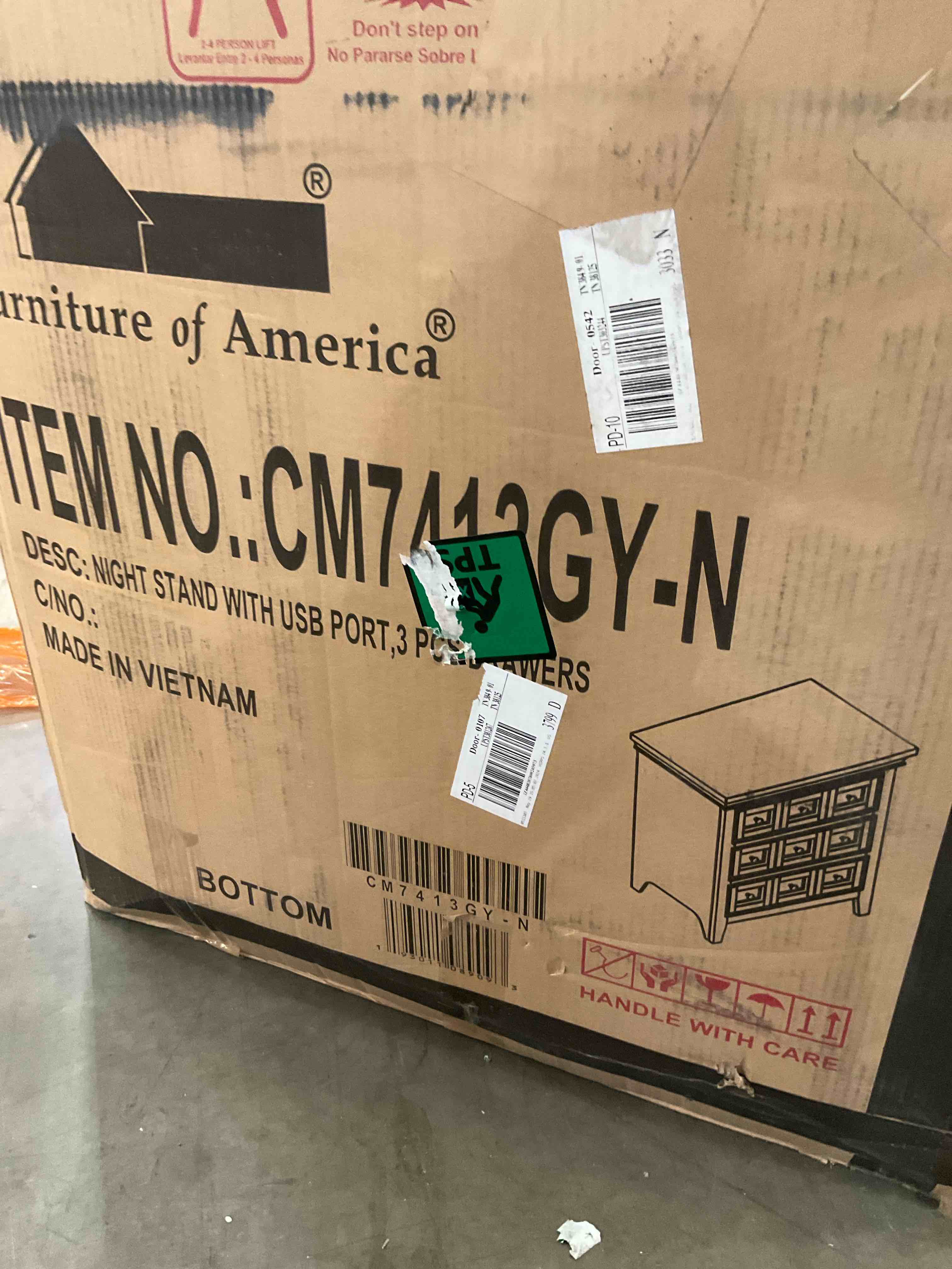 night stand with usb port 3 pcs drawers furniture of america