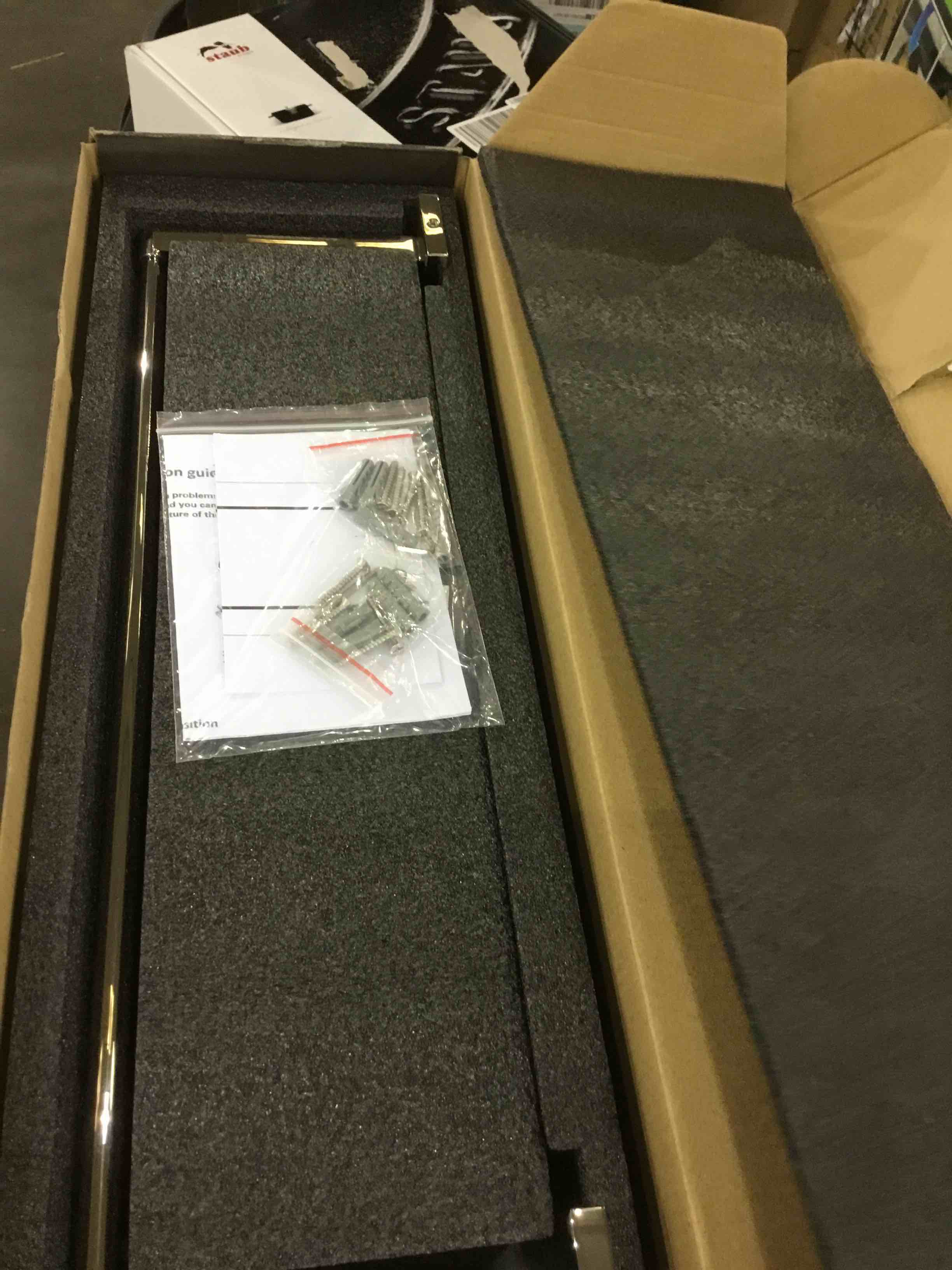 SFGSOWOR Glass Shelf for Bathroom Shower Shelves 20 inch Rectangular Stainless Steel Tempered Glass Modern Stainless Steel Wall Mount Accessories (Chrome Polished)