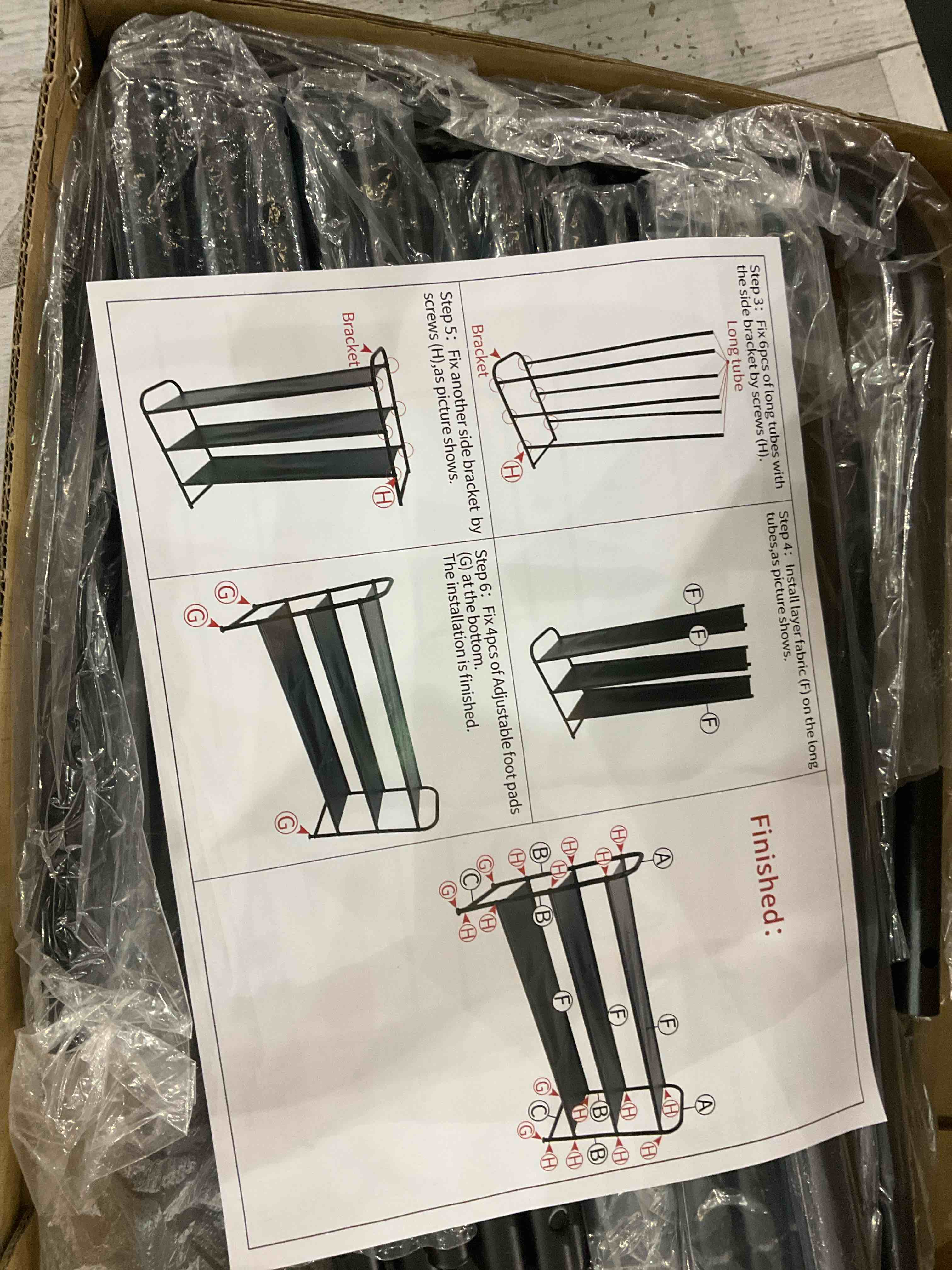 3 tier long shoe rack, black