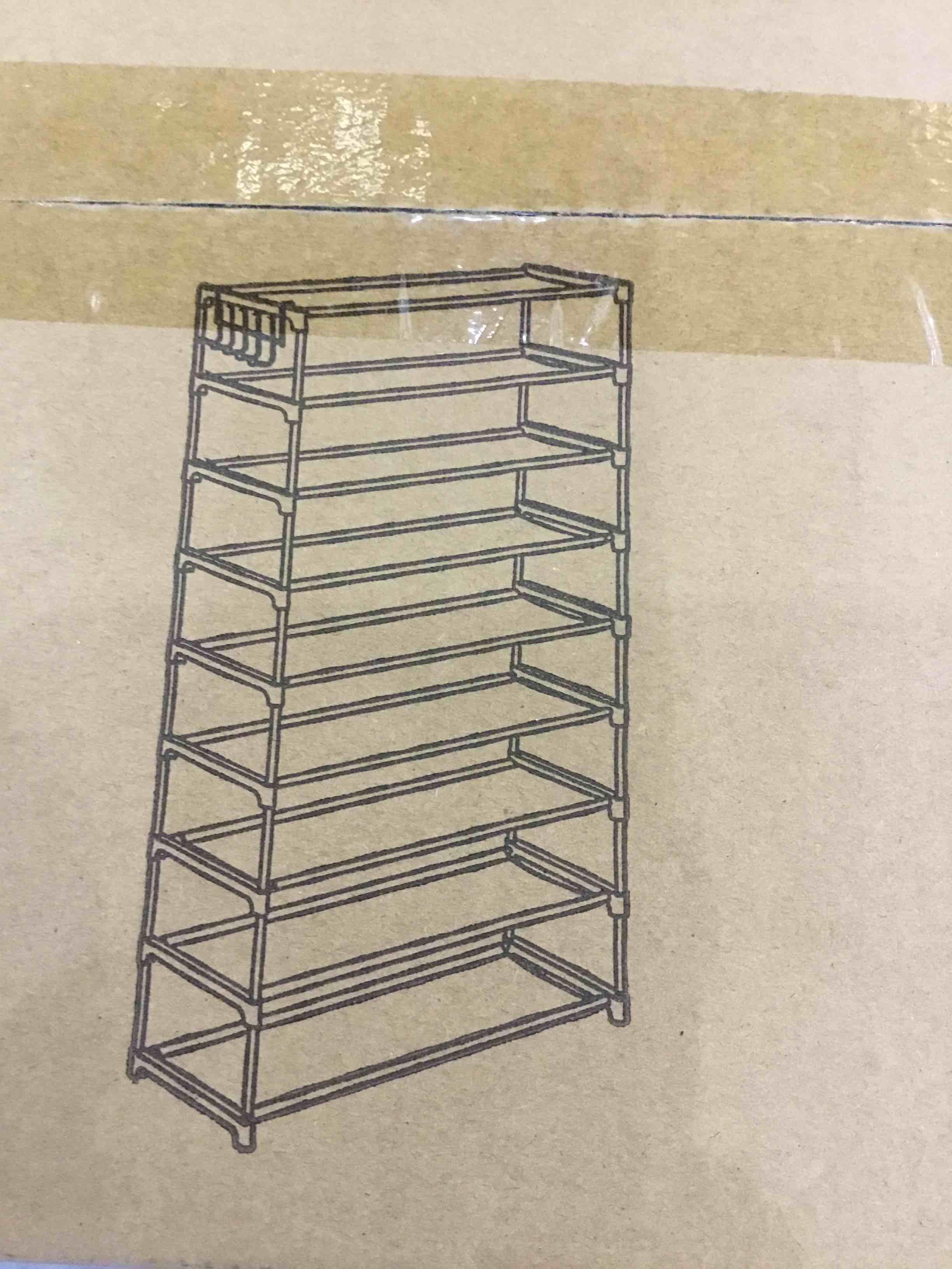 Kitsure 9-Tier Tall Shoe Rack for Closet - Shoe Organizer with Hook Rack, Large-Capacity of 36-45 Pairs, Space-Saving Shoe Shelf for Entryway, Closet, Garage, Bedroom, Cloakroom?Black