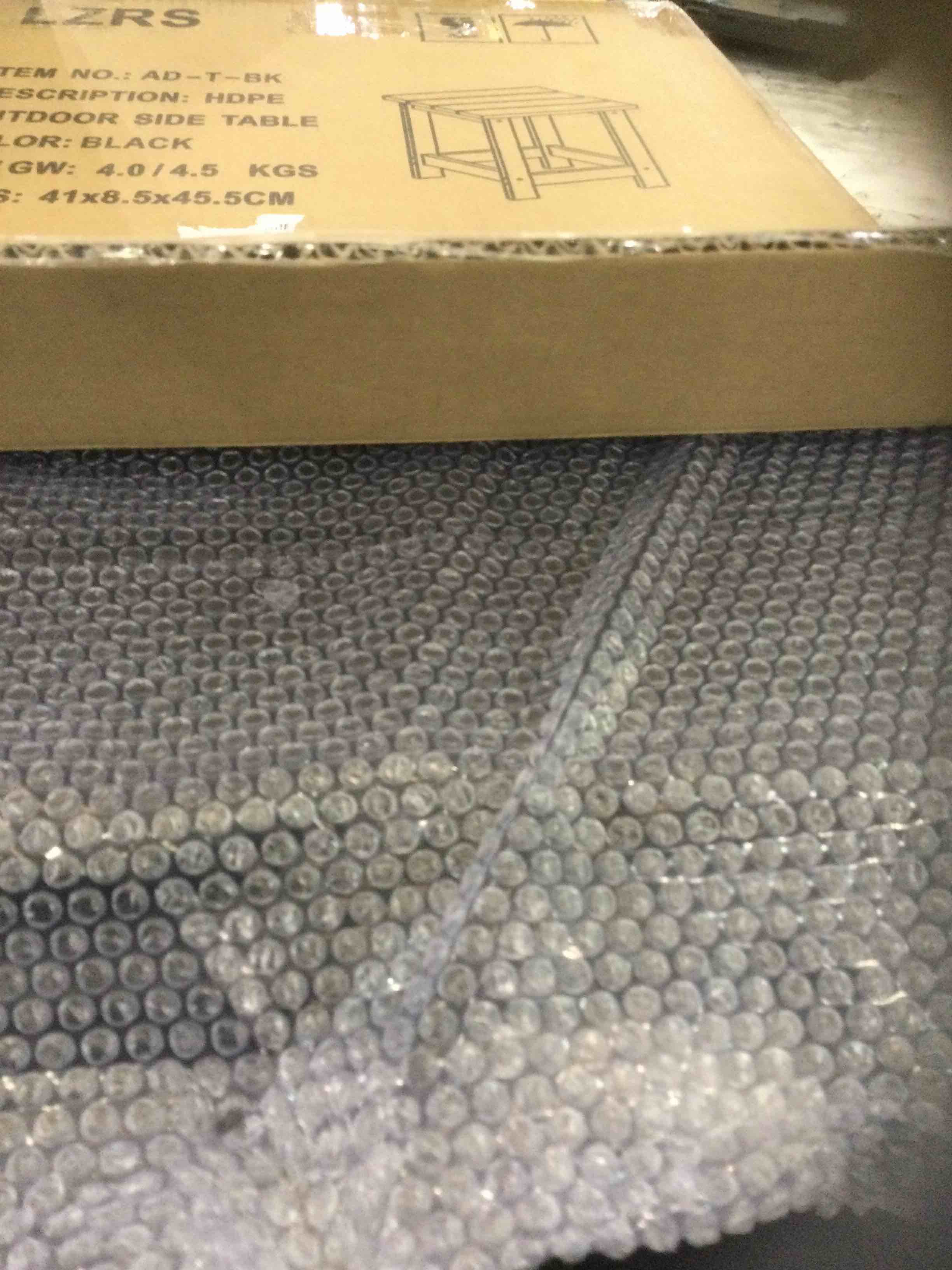 LZRS Adirondack Square Outdoor Side Table, Poly Lumber End Tables for Patio, Backyard,Pool, Indoor Outdoor Companion, Easy Maintenance & Weather Resistant,Black