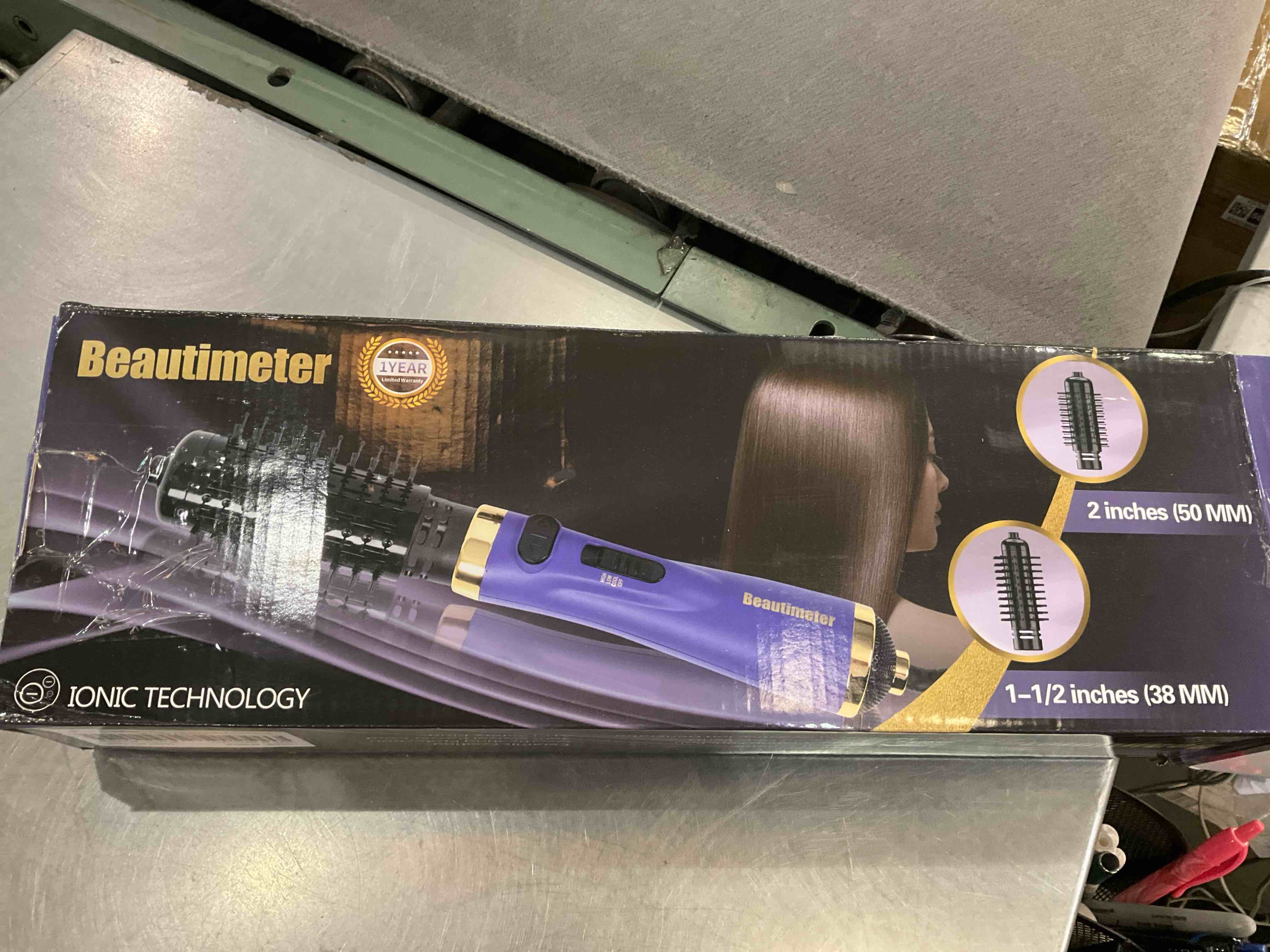 Beautimeter 3-in-1 Hot Air Spin Brush Kit for Styling and Frizz Control, Negative Ionic Blow Hair Dryer Volumizer Purpl