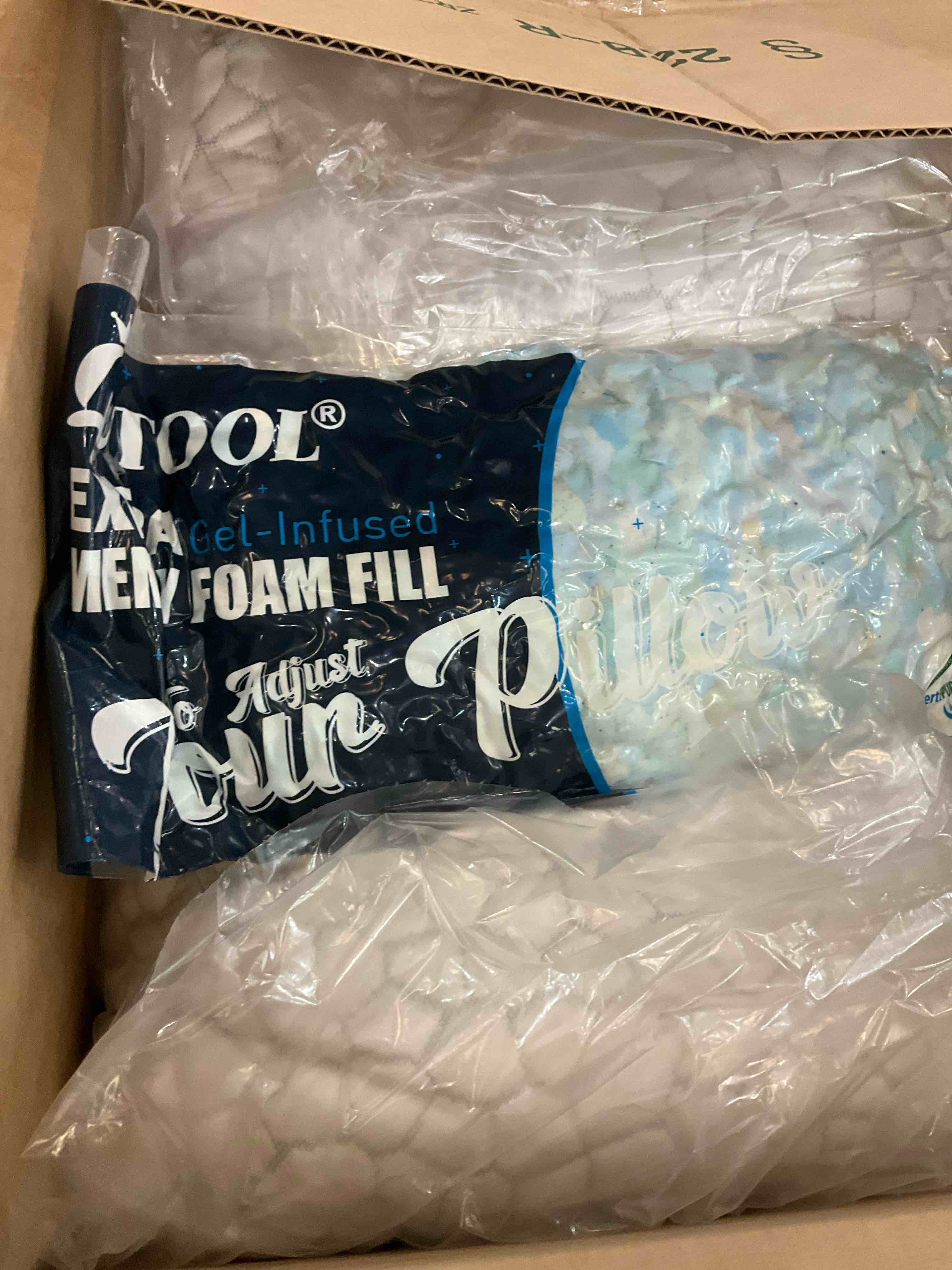 Shredded Memory Foam Pillows for Sleeping Cooling Bamboo Pillow with Adjustable Loft Bed Pillows for Side and Back Sleepers Washable Removable Derived Rayon Cover Queen Size (1-Pack)