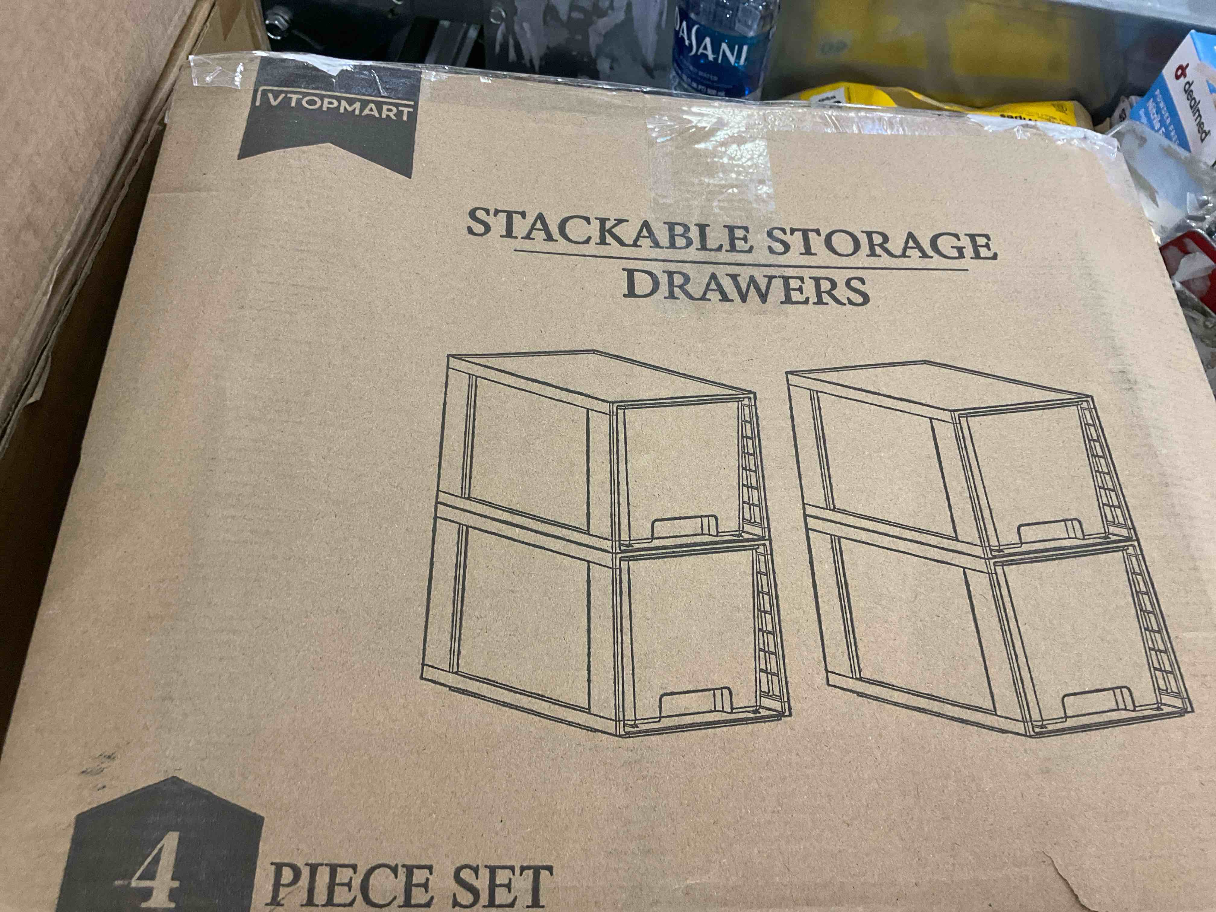 STACKABLE STORAGE DRAWERS 4 PIECE SET
