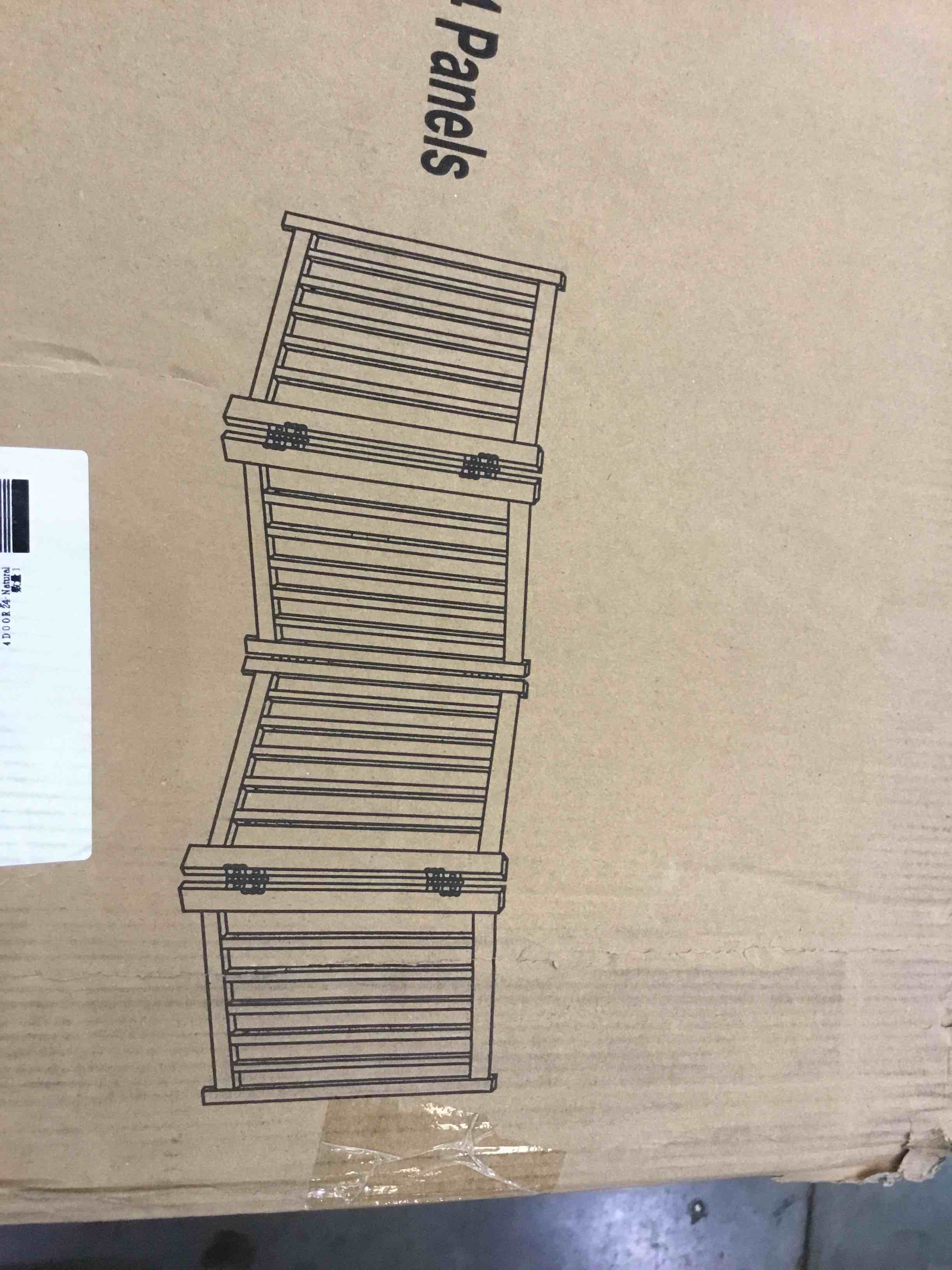 LZRS Oak Wood Freestanding Pet Gate,Wooden Dog Gates for Doorways,Dog Gates for The House,Dog Gate for Stairs,Freestanding Indoor Outdoor Gate Safety Fence ï¼Œ4 Panel 24"-Natural