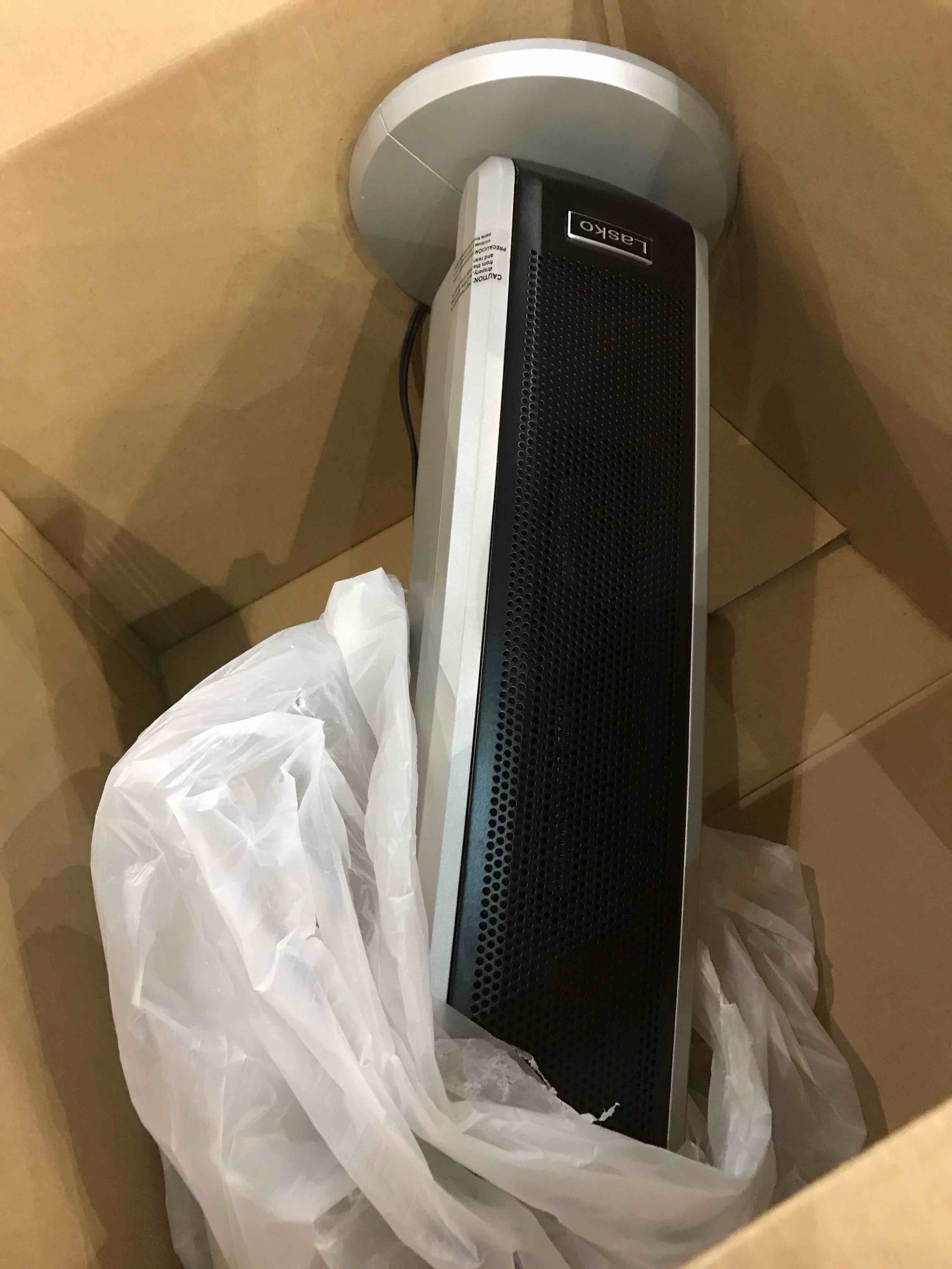 Lasko 5586 Digital Ceramic Tower Heater with Remote, Dark Grey