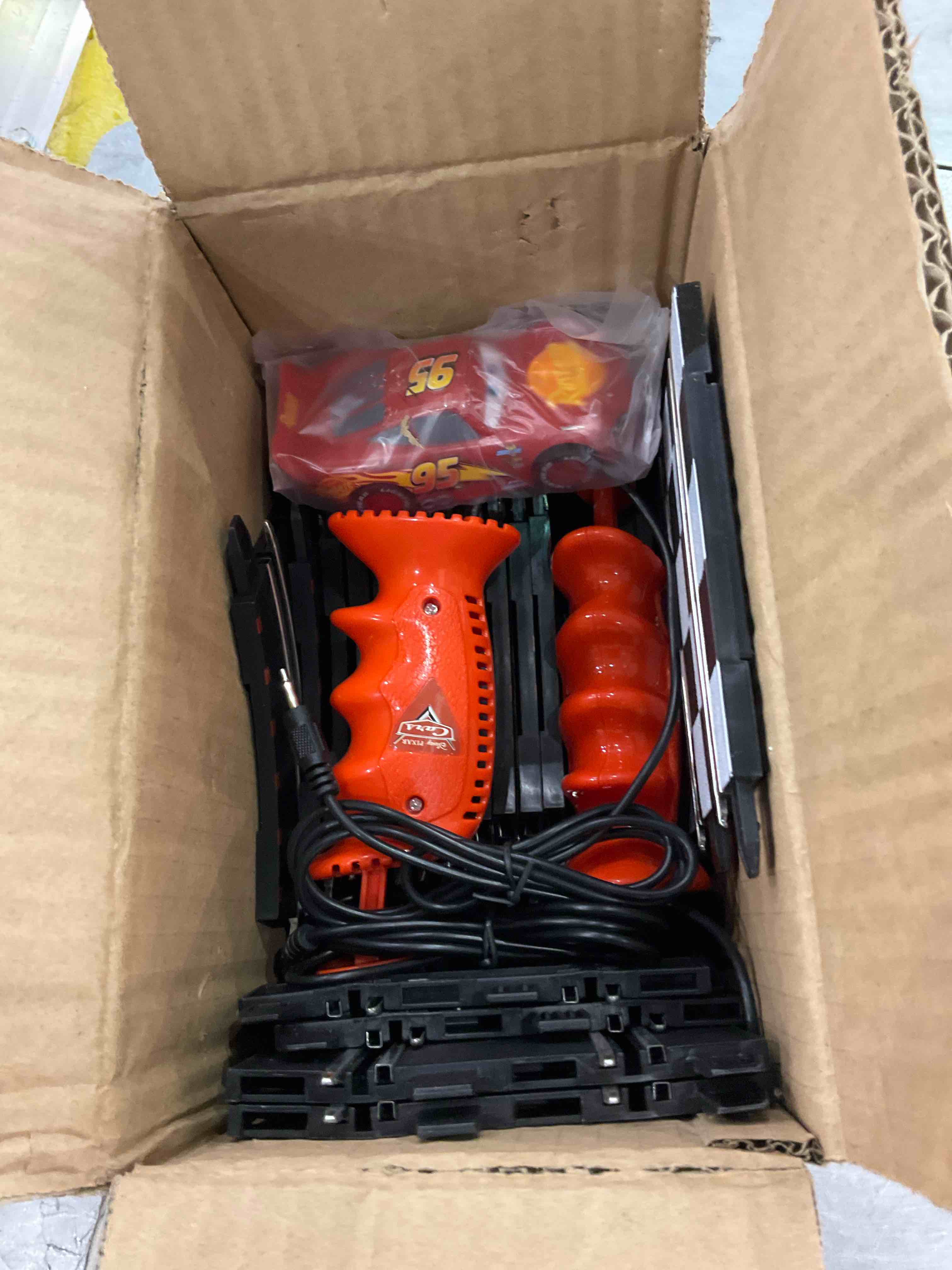 Nuit Slot Car Racing Track Sets Lightning McQueen Toys Including 2 Slot Cars 1:43 Scale and 2 Hand Controllers Race Car Track Sets Dual Racing Gifts for Children Boys Girls Over 3 Years Old Easter Day