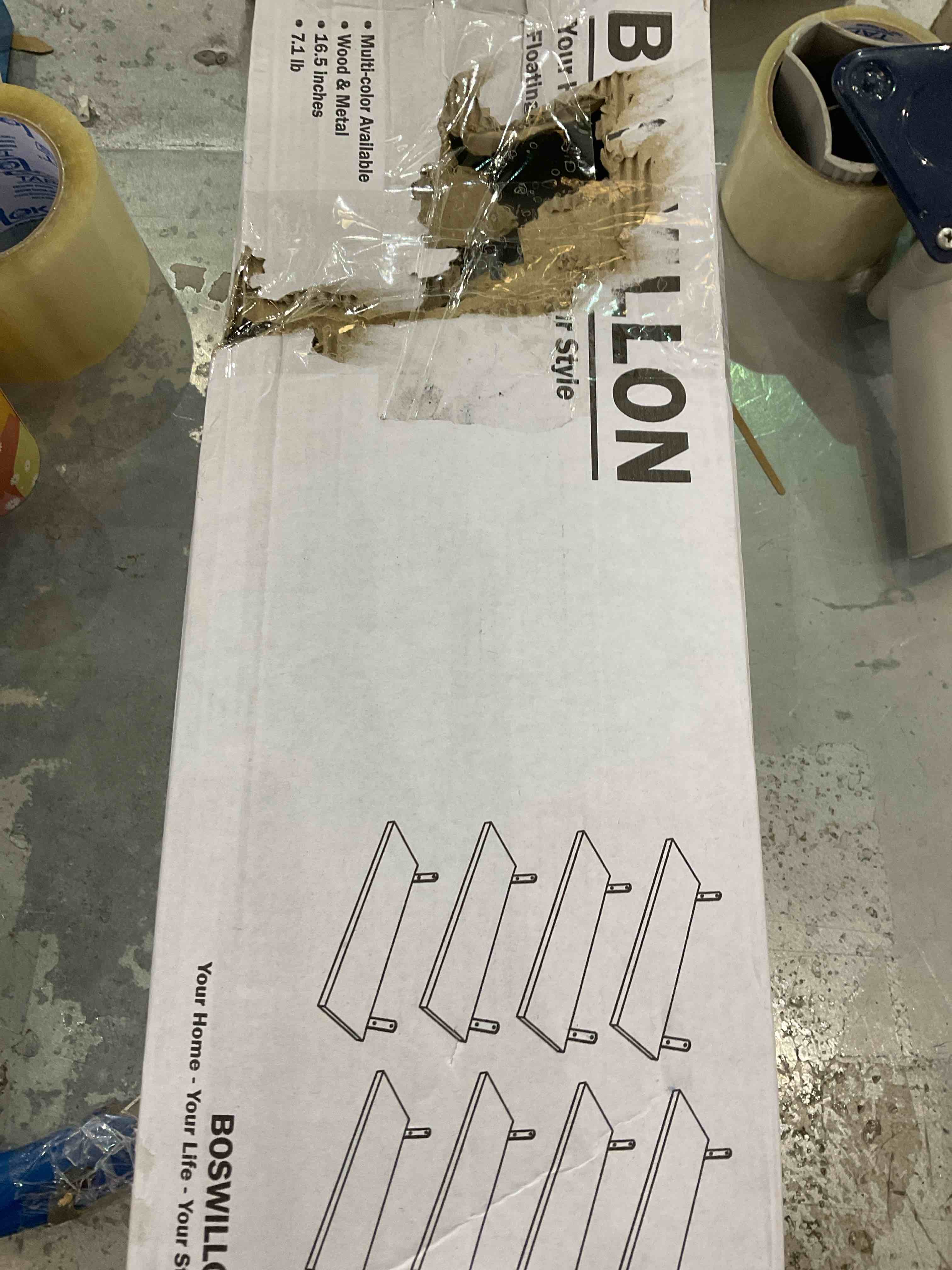 Boswillon Black Floating Shelves Set of 8, Black Shelves for Wall Decor, Wall Mounted Shelves,Rustic Wood Hanging Shelves for Wall Storage, Wall Shelves for Bedroom, Bathroom, Living Room - Black