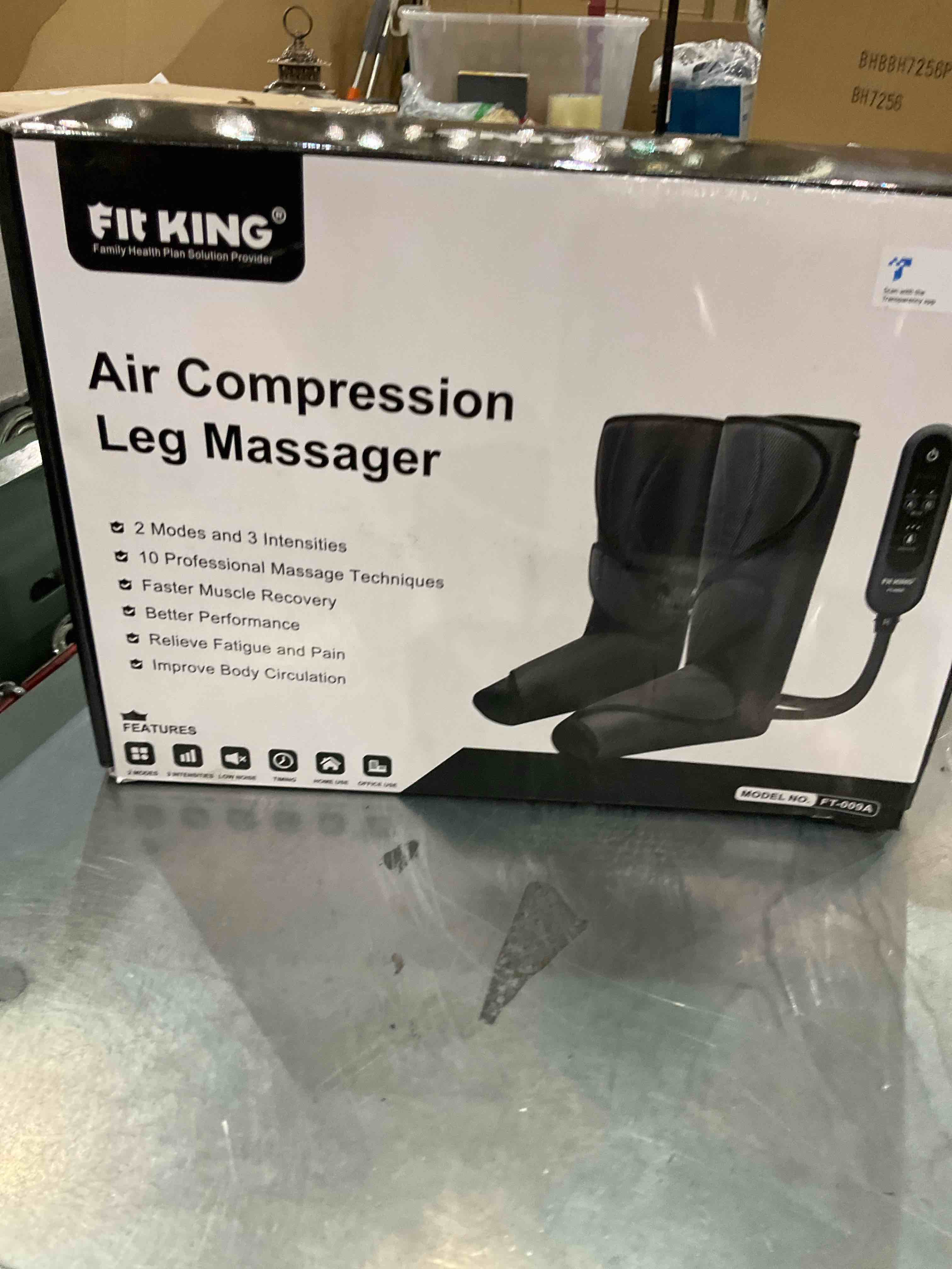 FIT KING Leg Air Massager for Circulation and Relaxation Foot and Calf Massage with Handheld Controller 3 Intensities 2 Modes (with 2 Extensions)