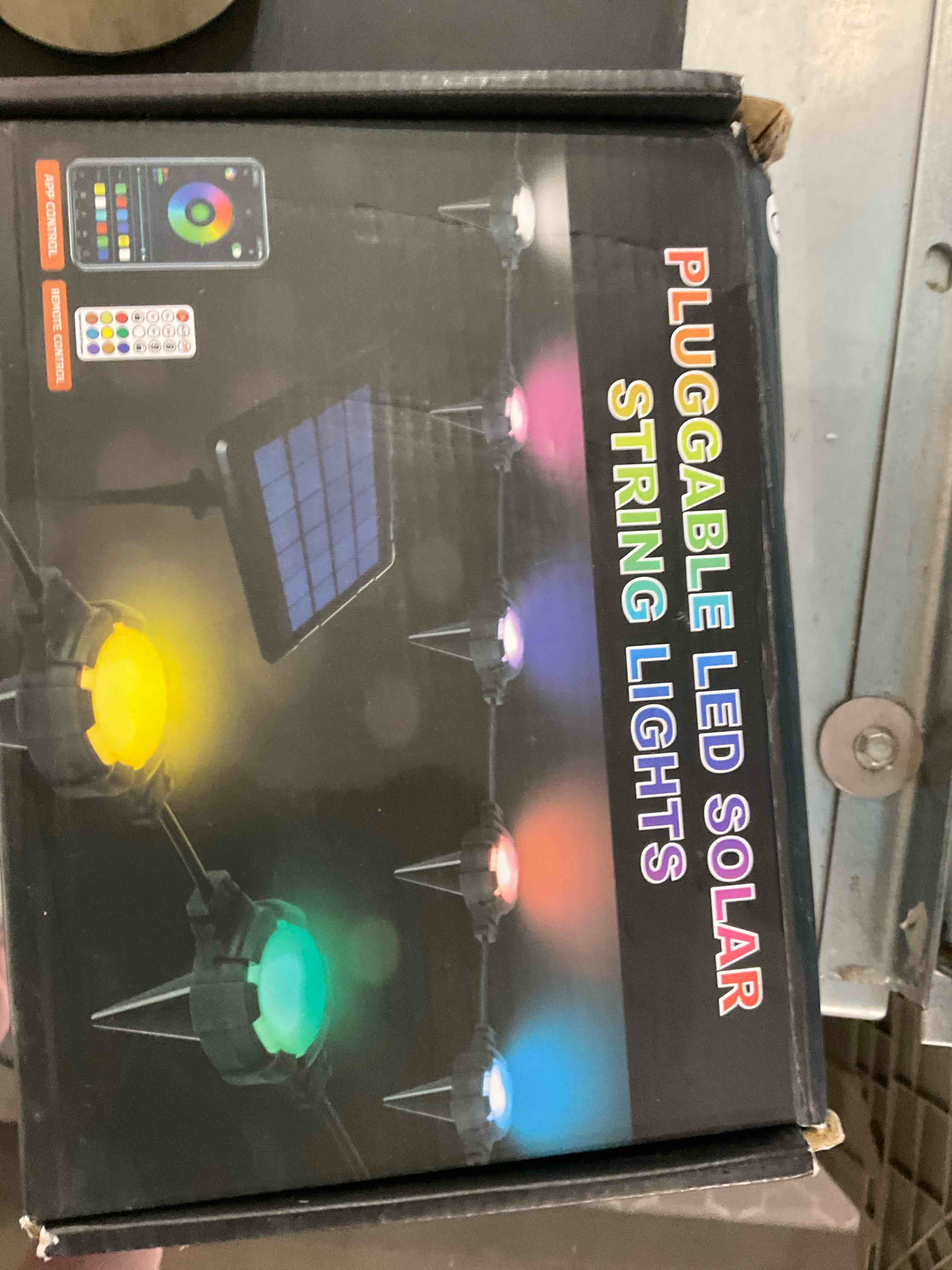 pluggable led solar strings lights  th app control and remote. control