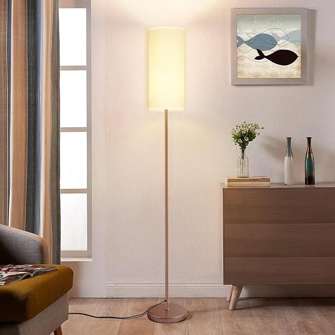 Karjoefar Floor Lamp for Living Room, Modern Floor Lamp with Remote Control, Stepless Dimmable 12W Bulb Included, Standing Lamp Tall Lamps for Living Room Bedroom