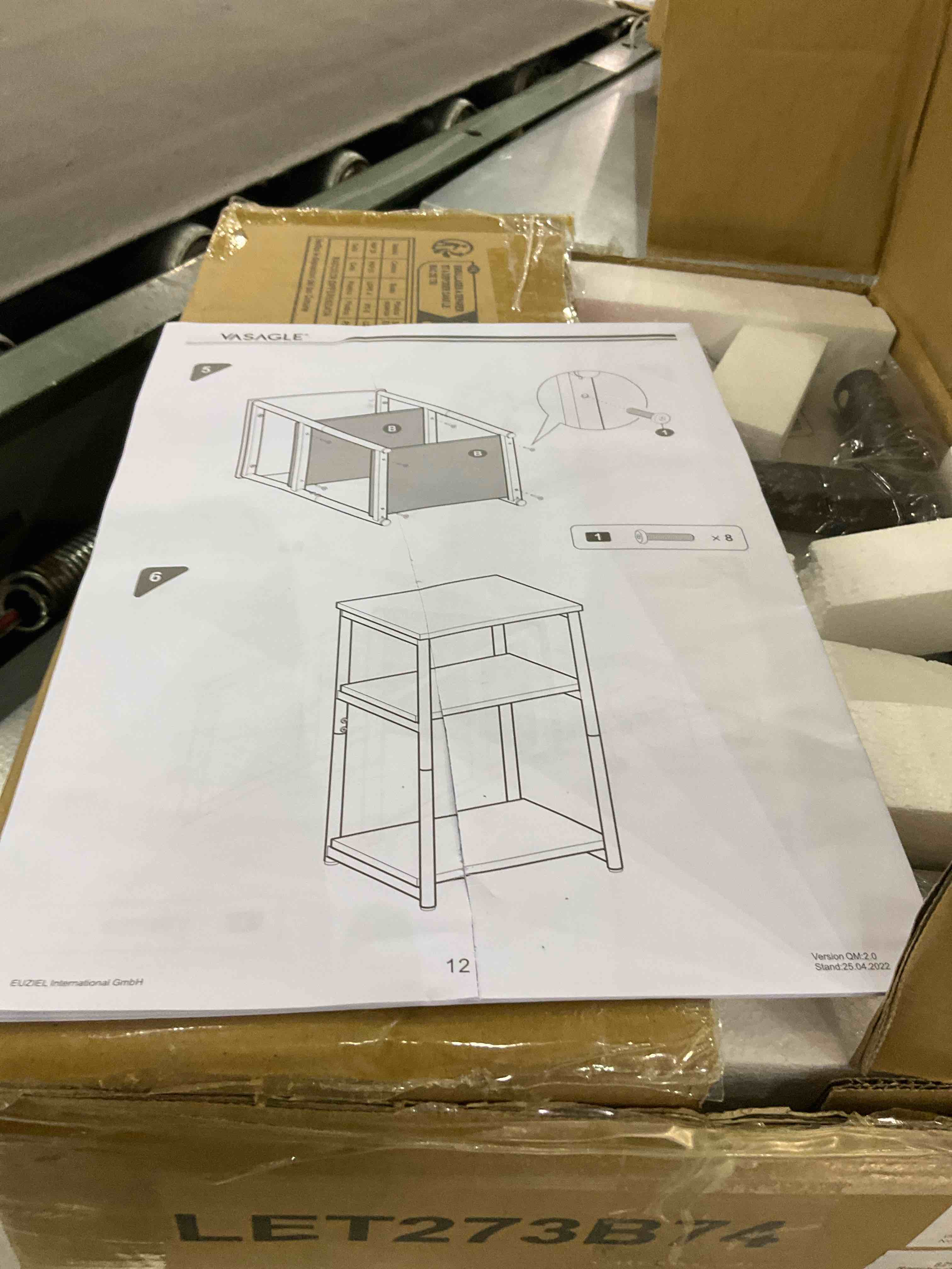 VASAGLE Side Table, Small End Table, Tall Nightstand for Living Room, Bedroom, Office, Bathroom, Chestnut Brown and Classic Black ULET273B74