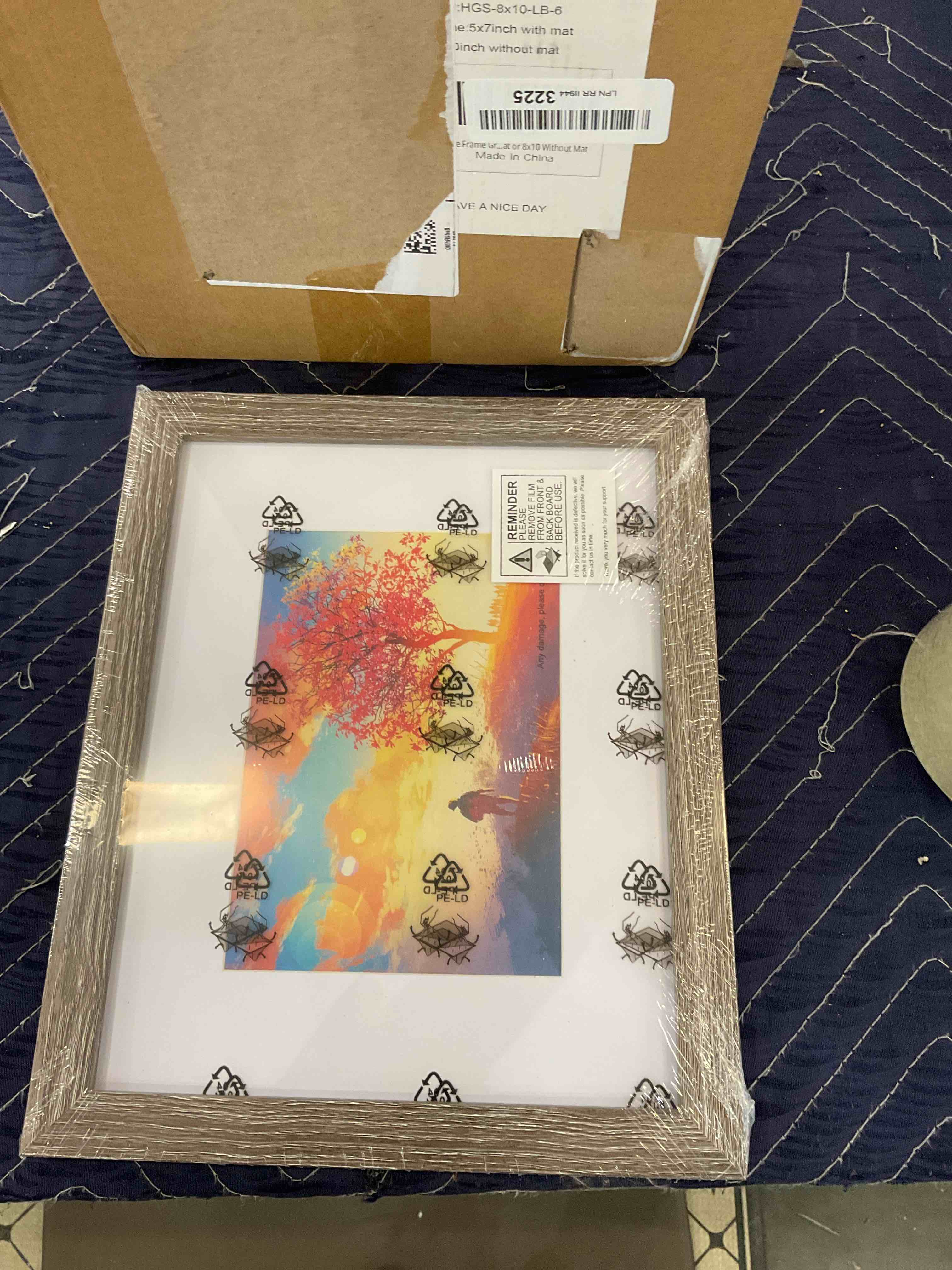 8x10 Picture Frame Grey Set of 6, Display Pictures 5x7 With mat or 8x10 Without Mat