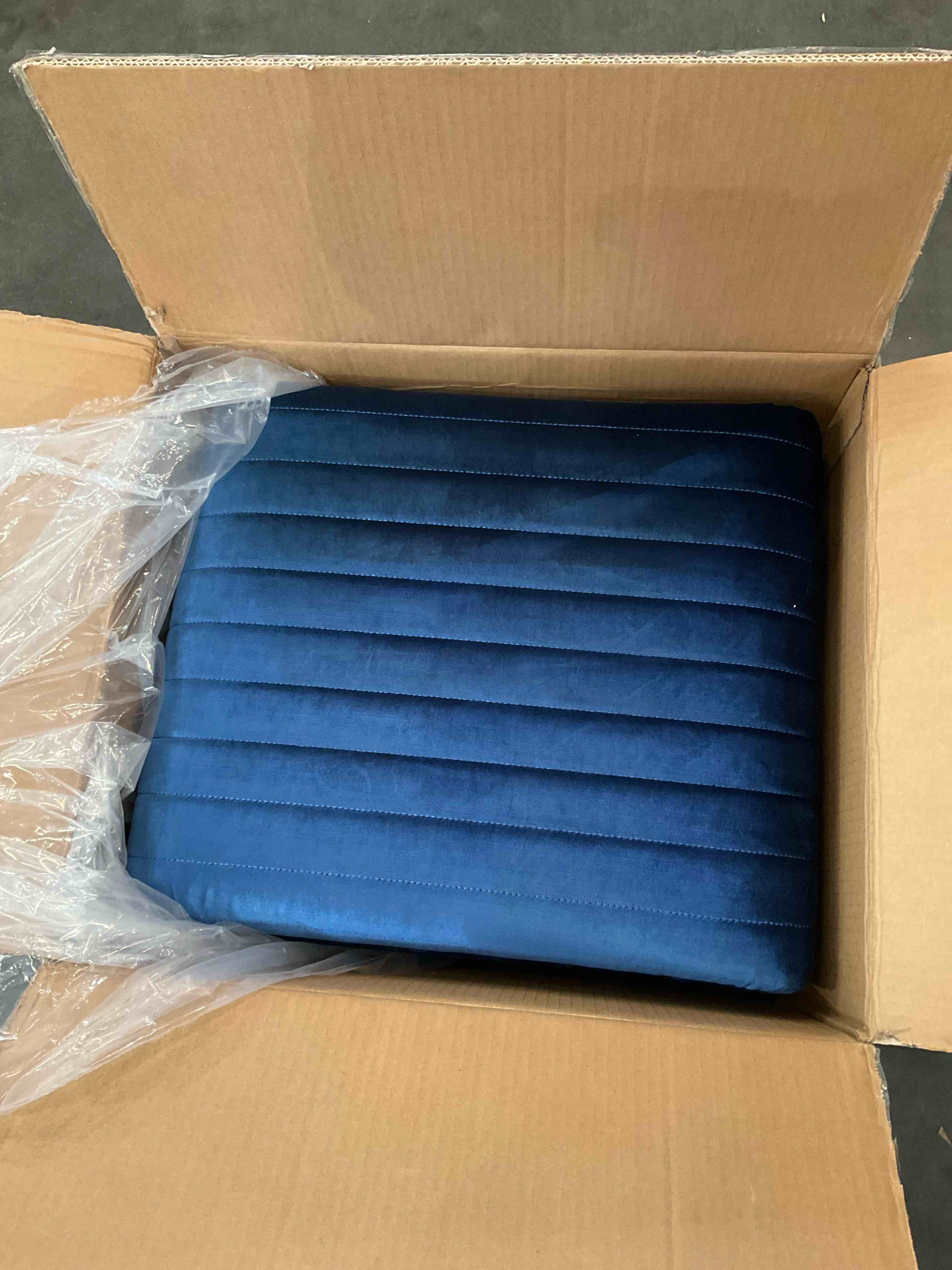 Get Set Style Velvet Ottoman, Vanity Stool Chair Modern Velvet Ottoman Footstool with Wood Legs Sofa Bench Extra Seating for Makeup Room,Living Room, Entryway(Fully Assembled)