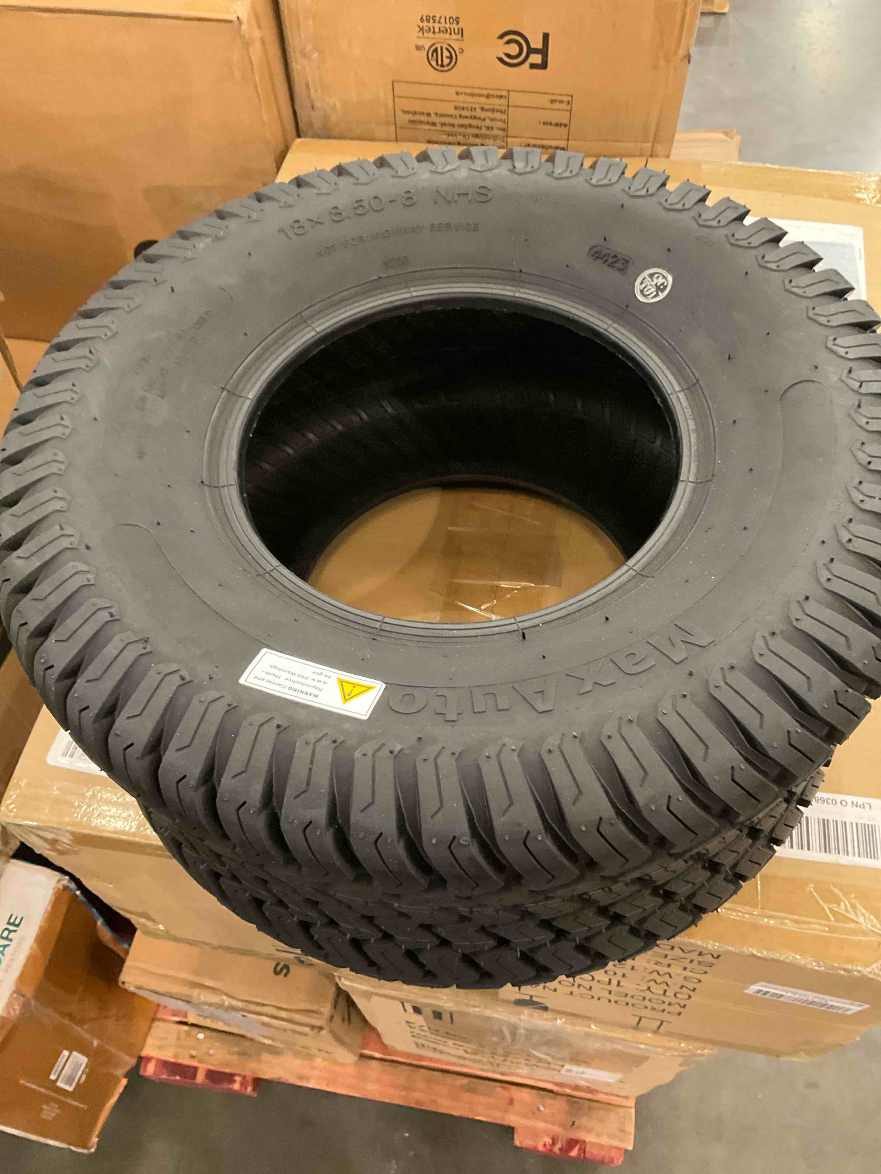 MaxAuto 18x8.50-8 18x8.5x8 Lawn Mower Golf Cart Turf Tires 4PR P332, Set of 2