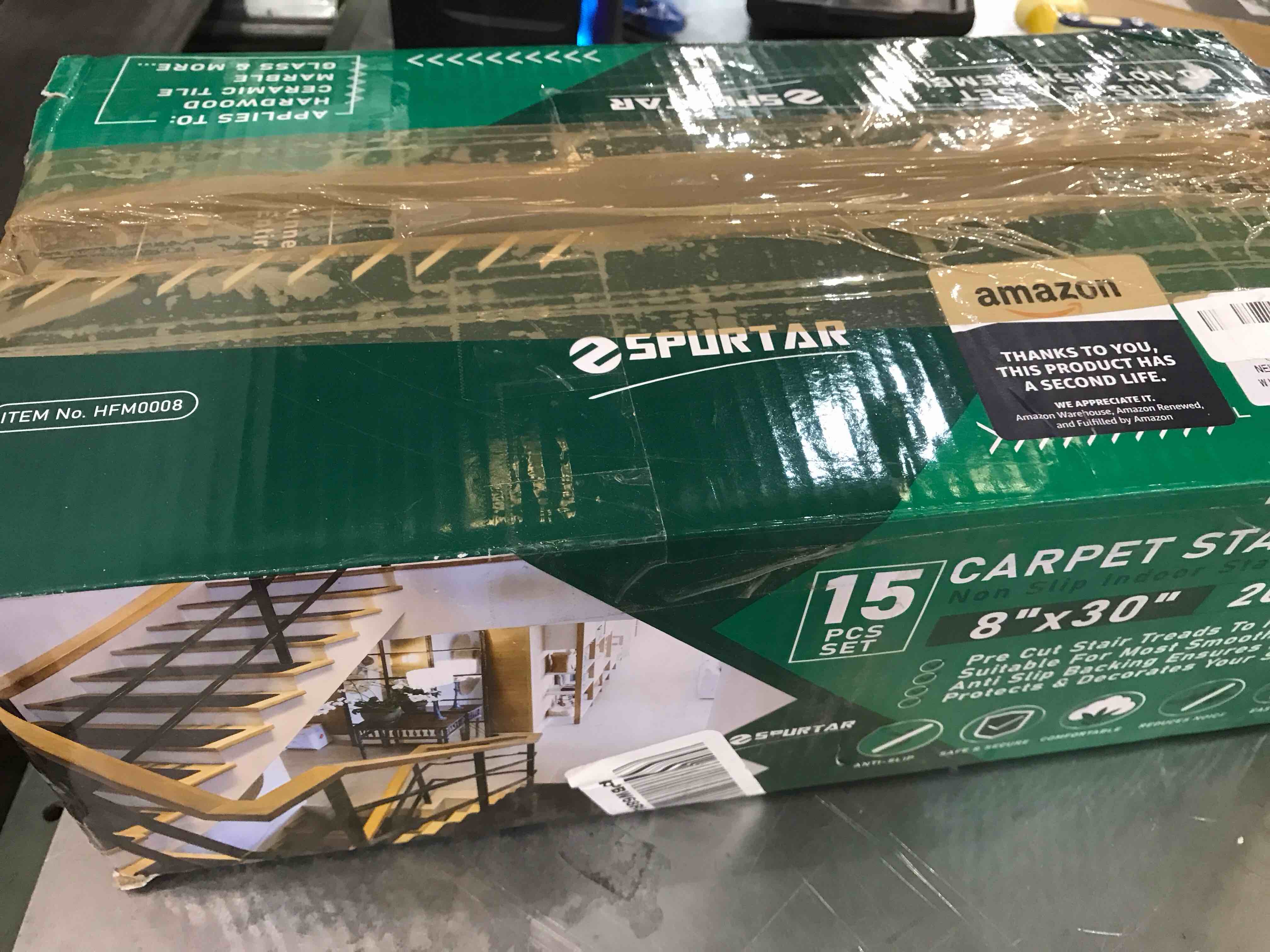 15 Carpet stair treads 8”x30” 15 pcs